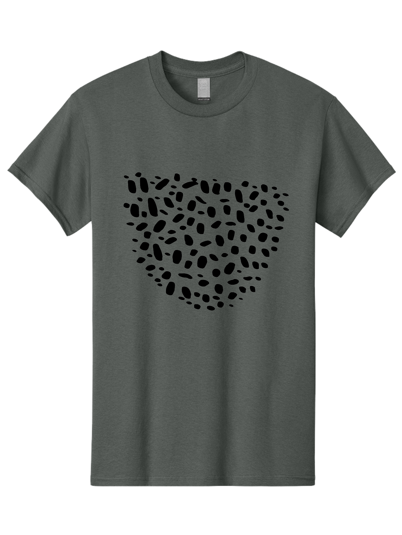 Black-Stones-Heart Men'S Graphic Tee, 100% Cotton, Comfortable Casual Summer Wear, Machine Washable, Black Stones, Heart Shape, Scattered Stones, Modern Design, Abstract Art, Symbolic Heart, Minimalist Style -  Aaa396