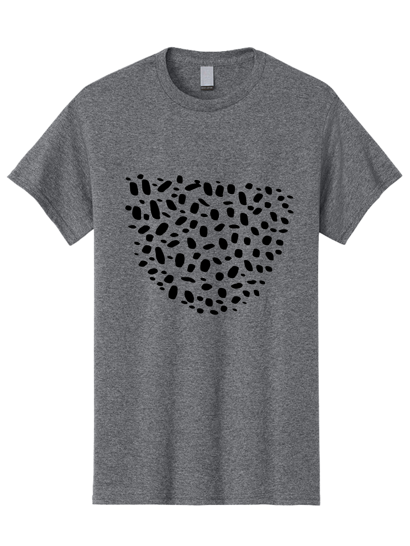Black-Stones-Heart Men'S Graphic Tee, 100% Cotton, Comfortable Casual Summer Wear, Machine Washable, Black Stones, Heart Shape, Scattered Stones, Modern Design, Abstract Art, Symbolic Heart, Minimalist Style -  Aaa396