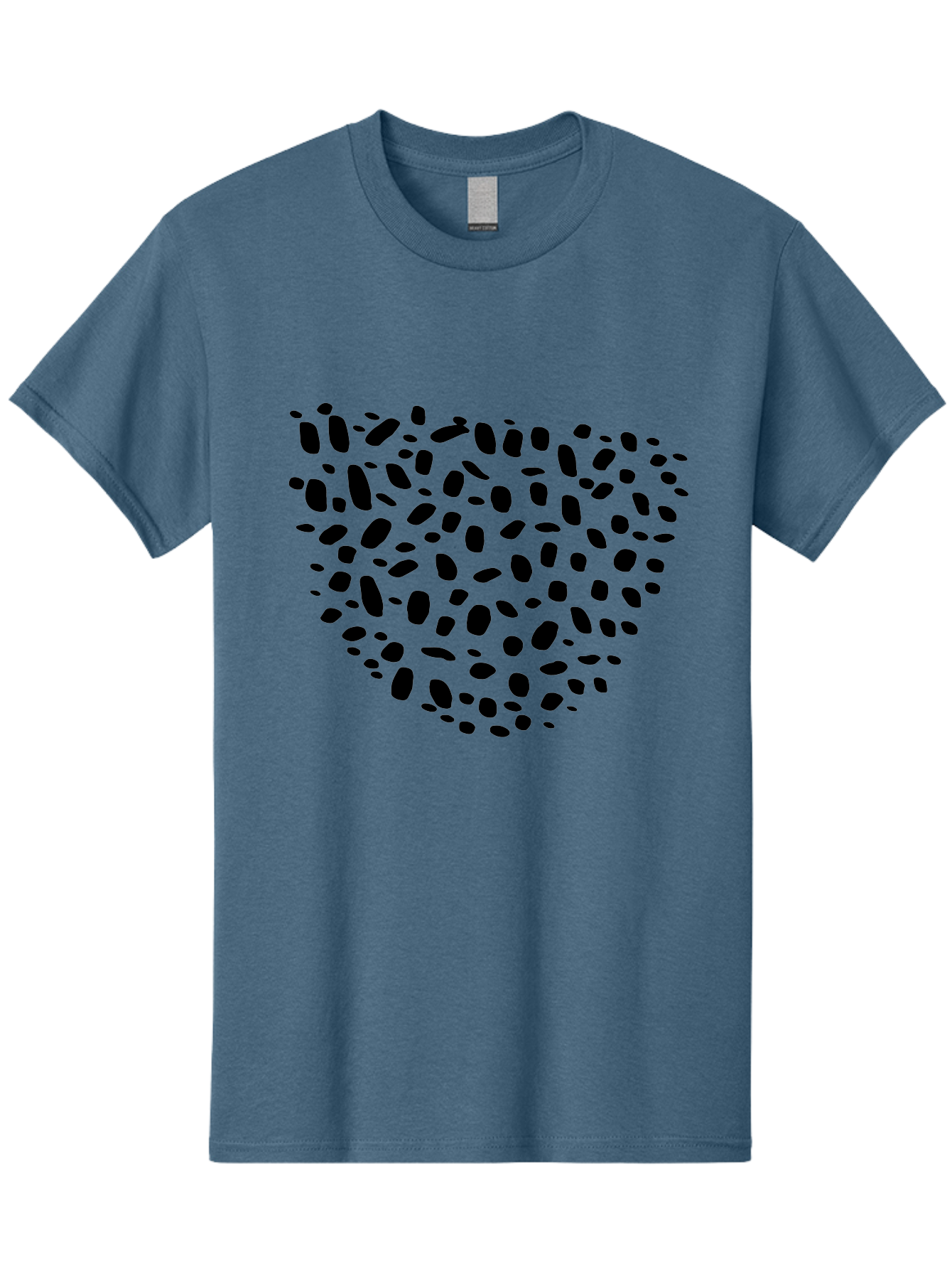 Black-Stones-Heart Men'S Graphic Tee, 100% Cotton, Comfortable Casual Summer Wear, Machine Washable, Black Stones, Heart Shape, Scattered Stones, Modern Design, Abstract Art, Symbolic Heart, Minimalist Style -  Aaa396