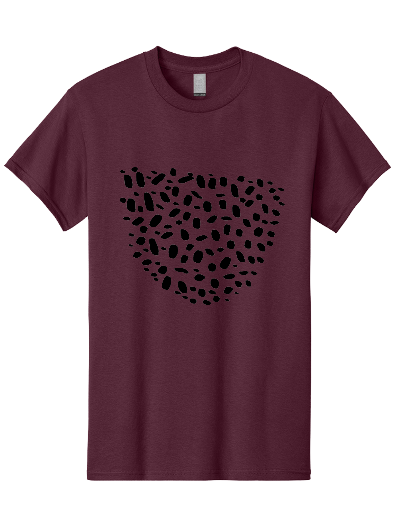 Black-Stones-Heart Men'S Graphic Tee, 100% Cotton, Comfortable Casual Summer Wear, Machine Washable, Black Stones, Heart Shape, Scattered Stones, Modern Design, Abstract Art, Symbolic Heart, Minimalist Style -  Aaa396