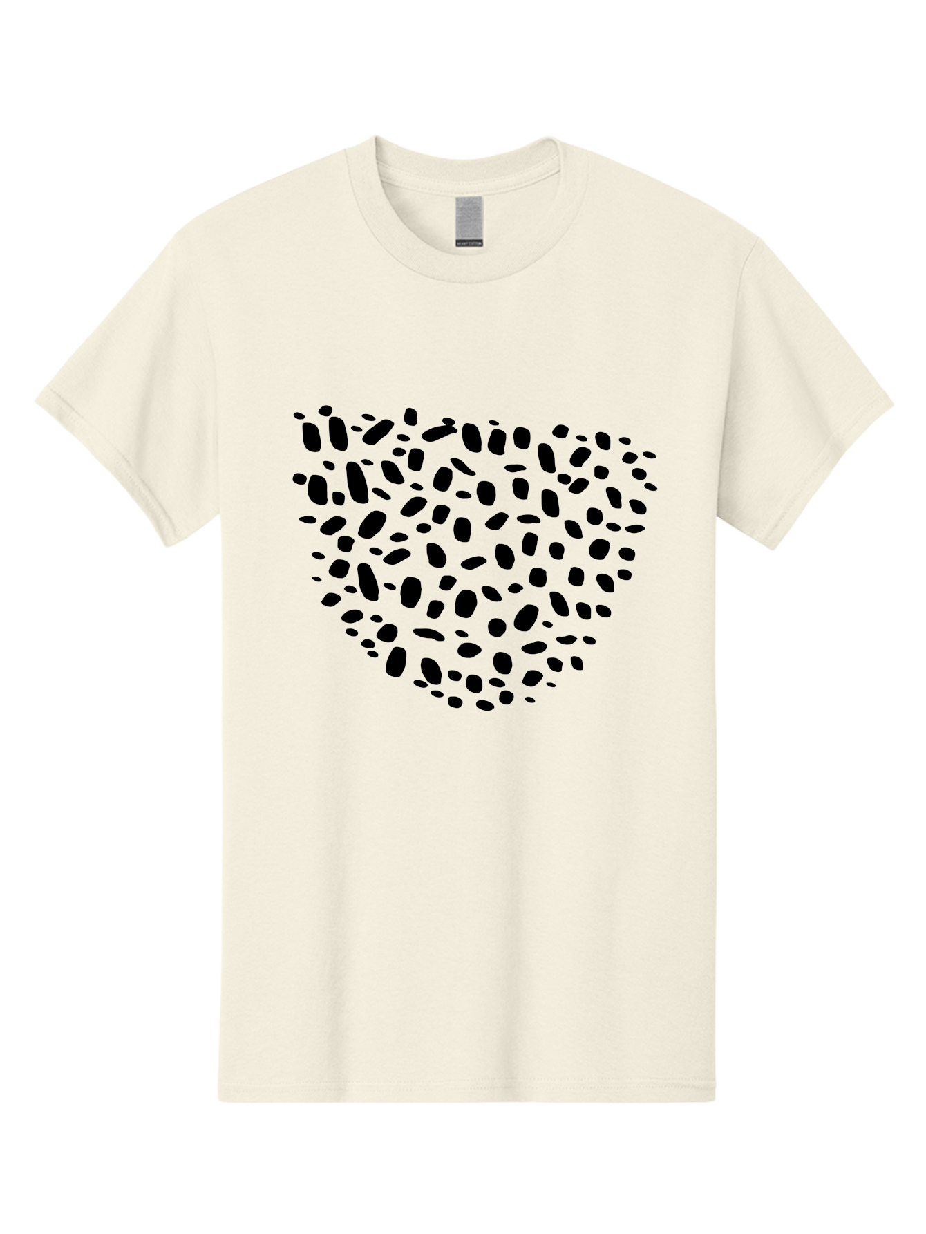Black-Stones-Heart Men'S Graphic Tee, 100% Cotton, Comfortable Casual Summer Wear, Machine Washable, Black Stones, Heart Shape, Scattered Stones, Modern Design, Abstract Art, Symbolic Heart, Minimalist Style -  Aaa396