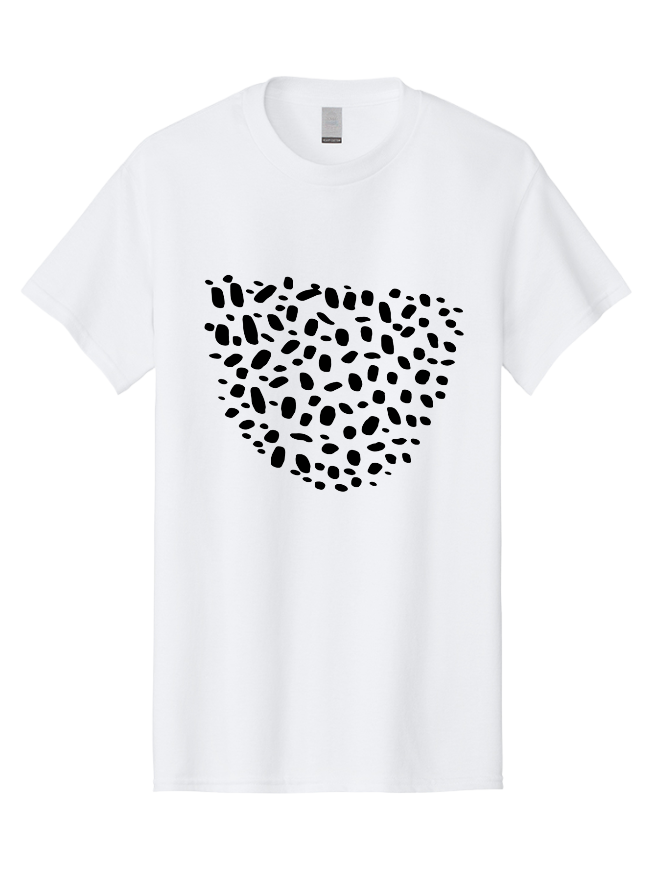 Black-Stones-Heart Men'S Graphic Tee, 100% Cotton, Comfortable Casual Summer Wear, Machine Washable, Black Stones, Heart Shape, Scattered Stones, Modern Design, Abstract Art, Symbolic Heart, Minimalist Style -  Aaa396