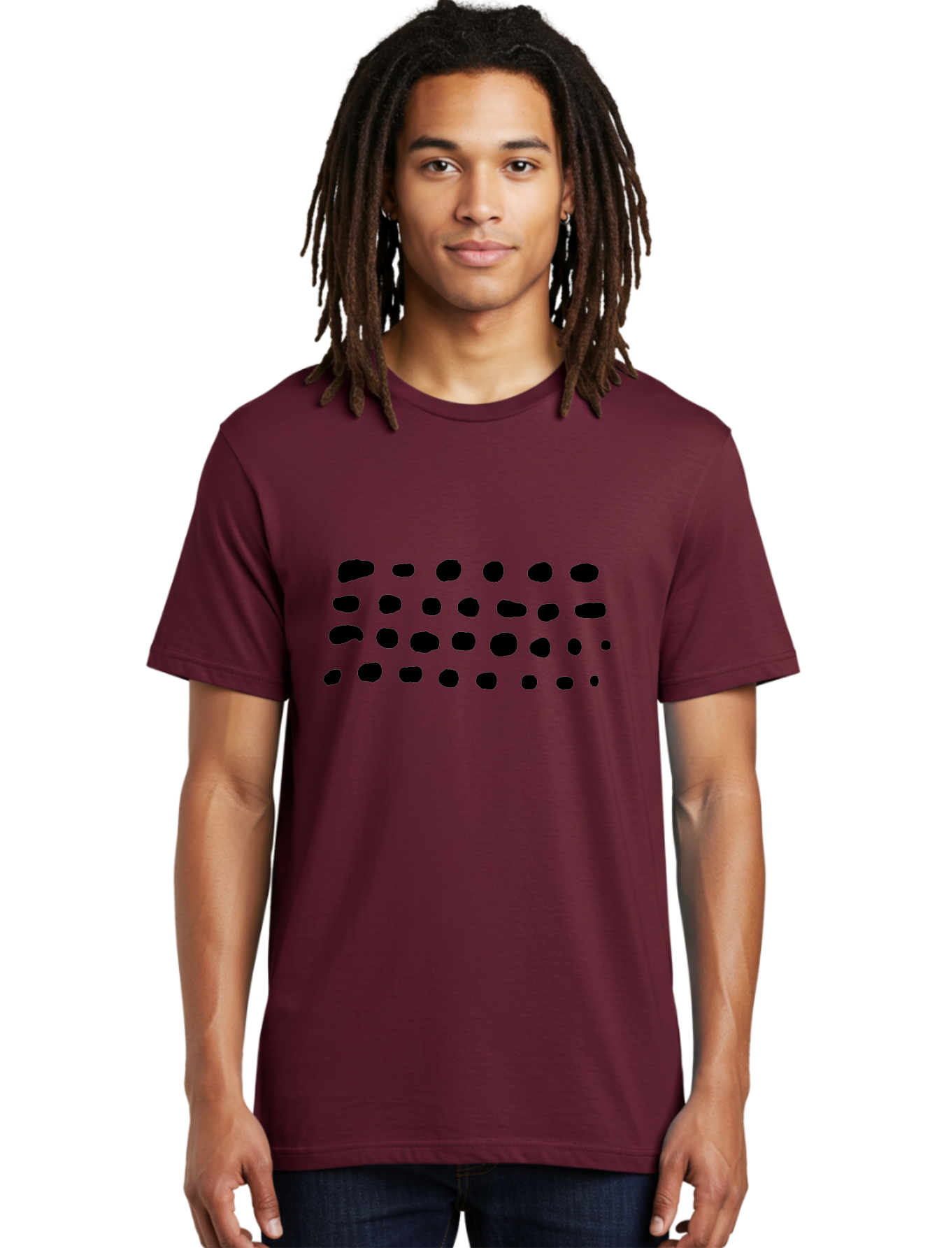 Braille-Text Men'S Graphic Tee, 100% Cotton, Comfortable Casual Summer Wear, Machine Washable, Braille Dots, Tactile Writing, Accessible Design, Assistive Technology, Visual Impairment, Disability Awareness, Raised Dots -  Aaa400