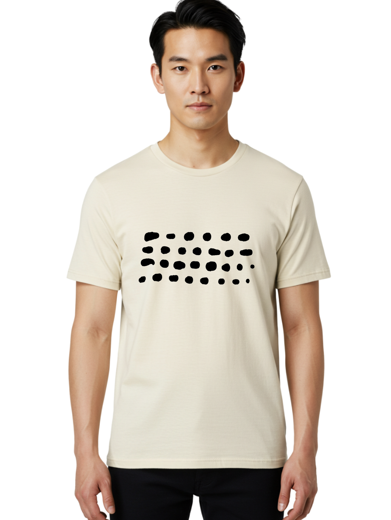 Braille-Text Men'S Graphic Tee, 100% Cotton, Comfortable Casual Summer Wear, Machine Washable, Braille Dots, Tactile Writing, Accessible Design, Assistive Technology, Visual Impairment, Disability Awareness, Raised Dots -  Aaa400