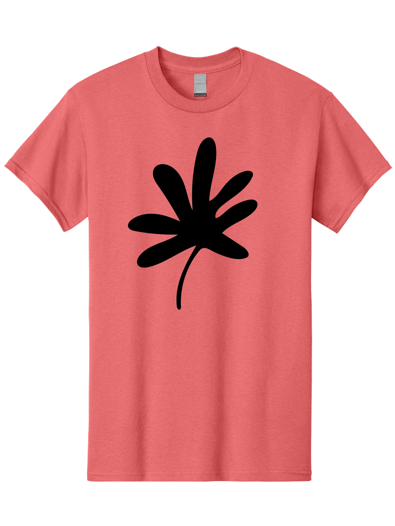 Cannabis-Leaf-2 Men'S Graphic Tee, 100% Cotton, Comfortable Casual Summer Wear, Machine Washable, Cannabis Leaf, Marijuana Symbol, Seven Pointed Leaf, Black Silhouette, Simple Design, Graphic Icon, Cannabis Culture, Weed Leaf -  Aaa407