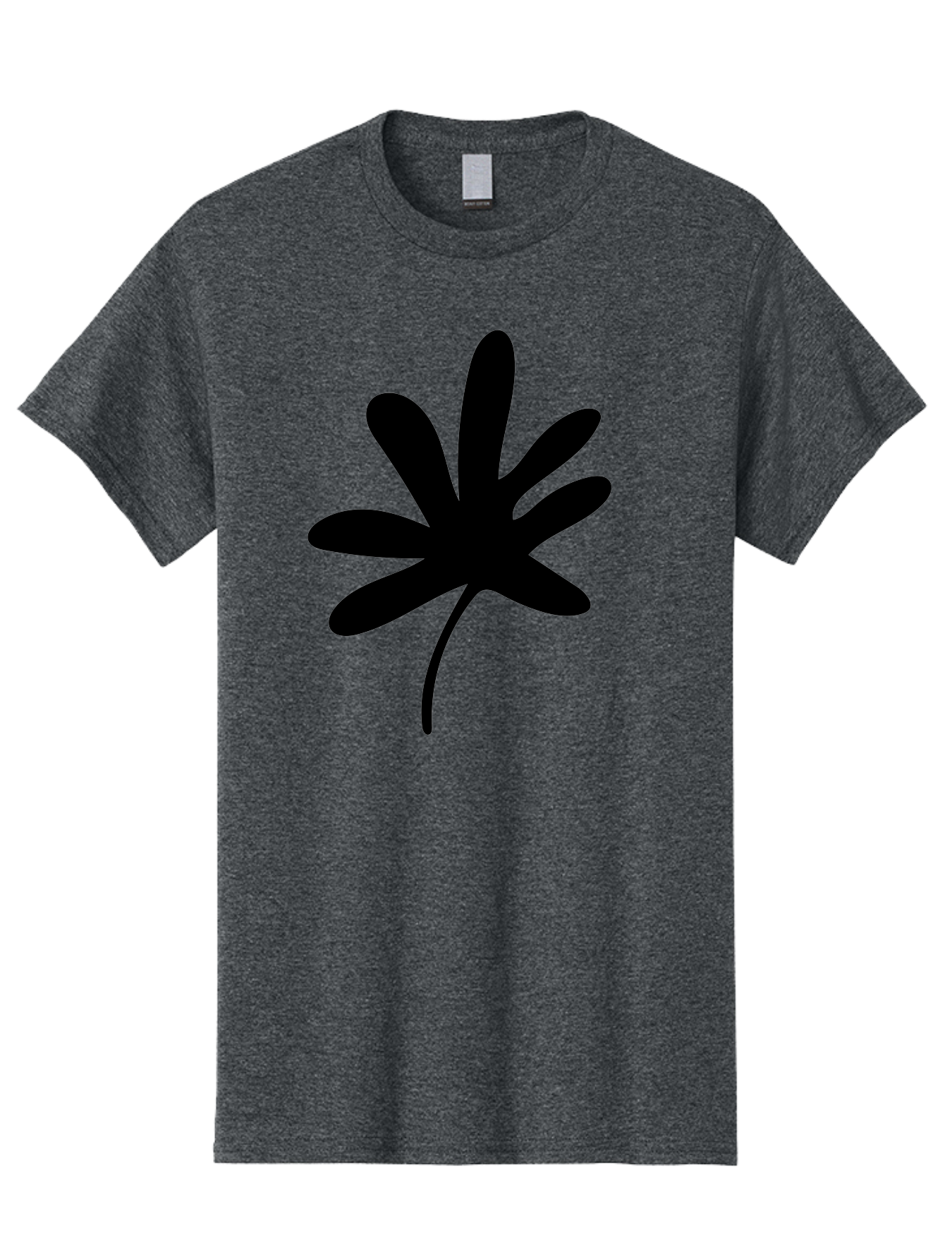 Cannabis-Leaf-2 Men'S Graphic Tee, 100% Cotton, Comfortable Casual Summer Wear, Machine Washable, Cannabis Leaf, Marijuana Symbol, Seven Pointed Leaf, Black Silhouette, Simple Design, Graphic Icon, Cannabis Culture, Weed Leaf -  Aaa407