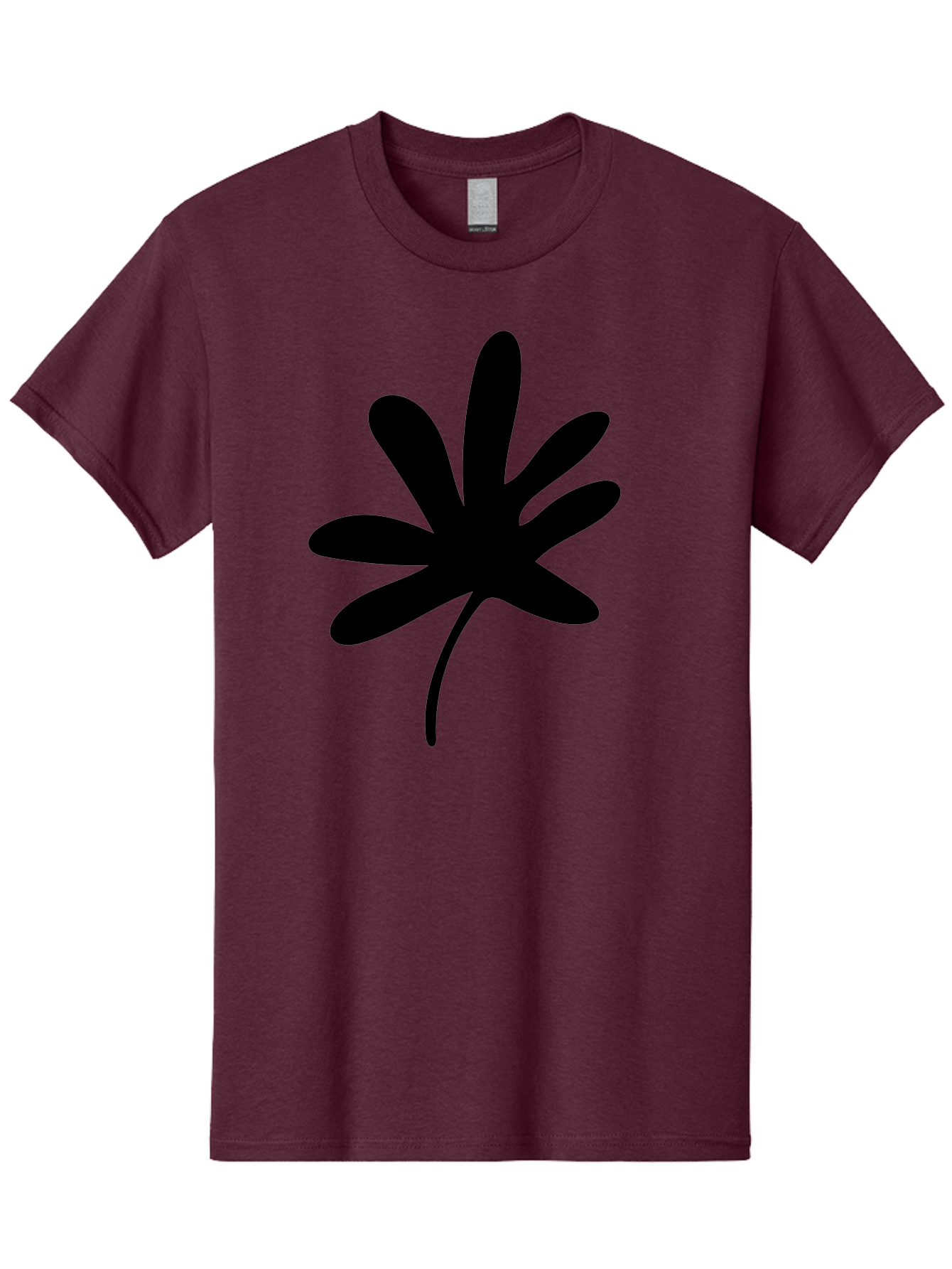 Cannabis-Leaf-2 Men'S Graphic Tee, 100% Cotton, Comfortable Casual Summer Wear, Machine Washable, Cannabis Leaf, Marijuana Symbol, Seven Pointed Leaf, Black Silhouette, Simple Design, Graphic Icon, Cannabis Culture, Weed Leaf -  Aaa407