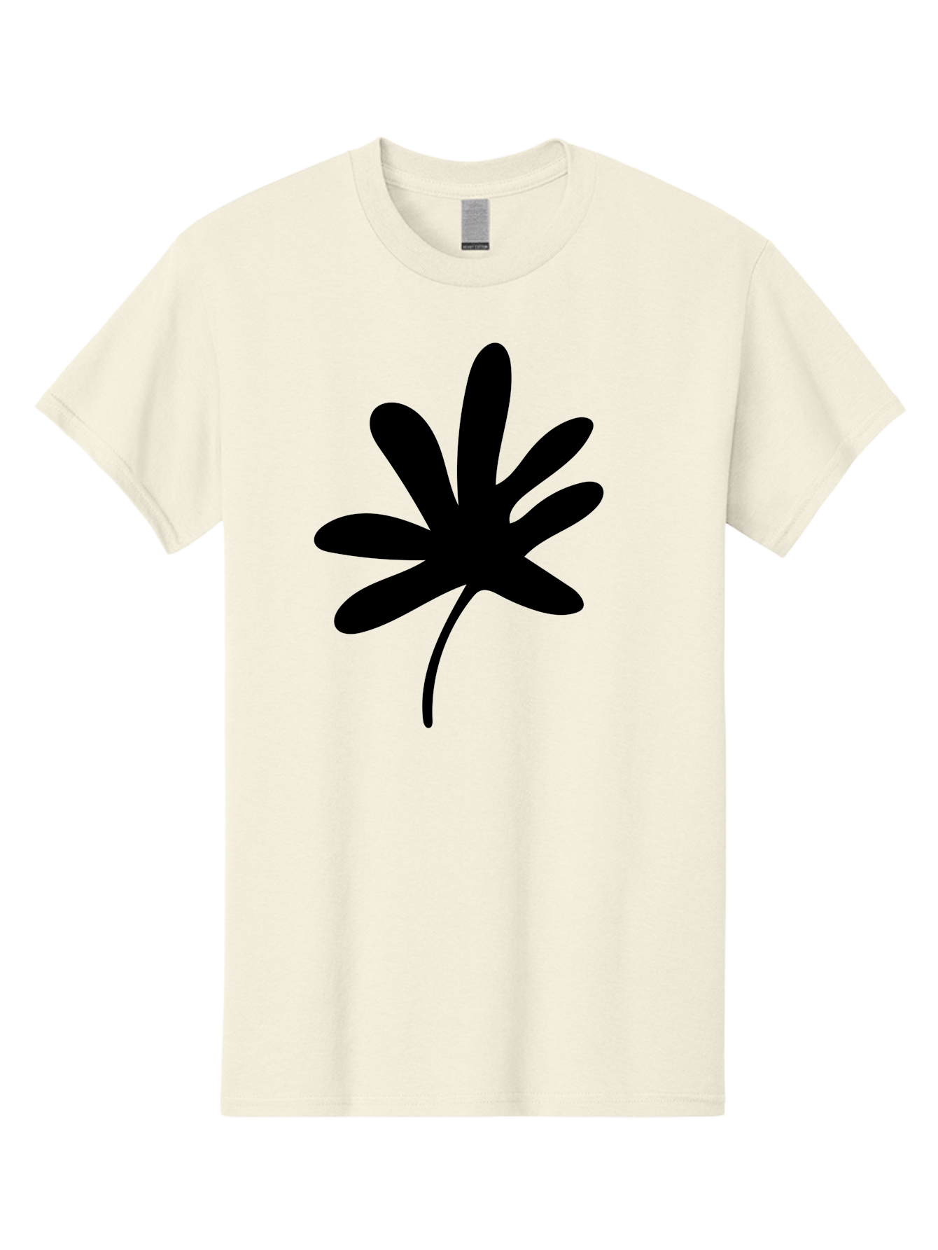 Cannabis-Leaf-2 Men'S Graphic Tee, 100% Cotton, Comfortable Casual Summer Wear, Machine Washable, Cannabis Leaf, Marijuana Symbol, Seven Pointed Leaf, Black Silhouette, Simple Design, Graphic Icon, Cannabis Culture, Weed Leaf -  Aaa407