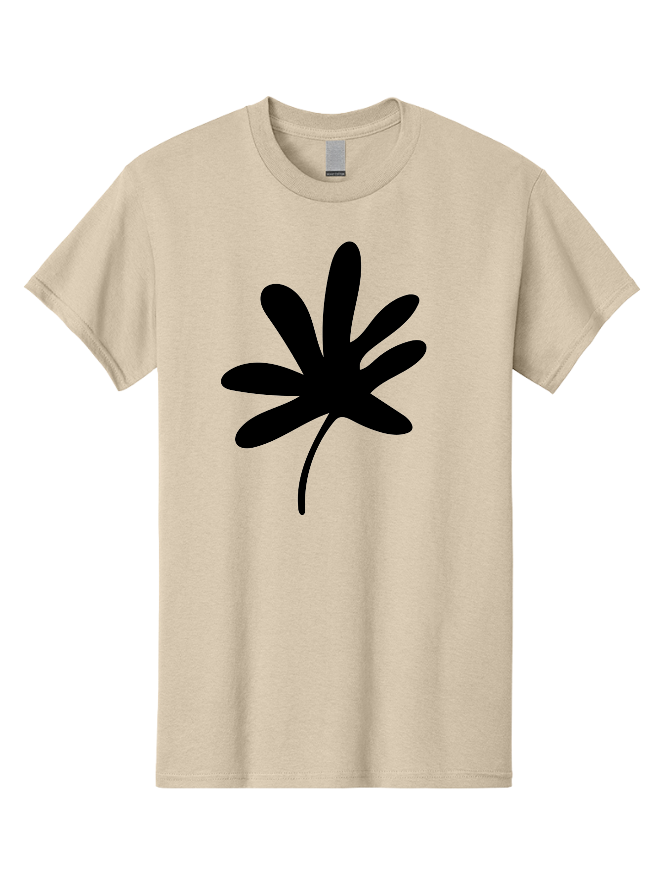 Cannabis-Leaf-2 Men'S Graphic Tee, 100% Cotton, Comfortable Casual Summer Wear, Machine Washable, Cannabis Leaf, Marijuana Symbol, Seven Pointed Leaf, Black Silhouette, Simple Design, Graphic Icon, Cannabis Culture, Weed Leaf -  Aaa407