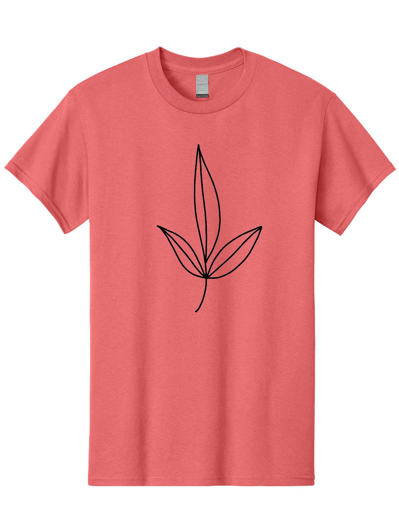 Cannabis-Leaf Men'S Graphic Tee, 100% Cotton, Comfortable Casual Summer Wear, Machine Washable, Cannabis Leaf, Marijuana Symbol, Minimalist Design, Simple Shapes, Black Outline, Cannabis Culture, Herb Icon, Simple Graphics -  Aaa410