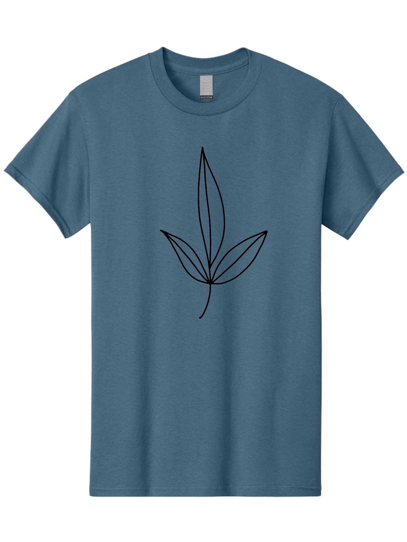 Cannabis-Leaf Men'S Graphic Tee, 100% Cotton, Comfortable Casual Summer Wear, Machine Washable, Cannabis Leaf, Marijuana Symbol, Minimalist Design, Simple Shapes, Black Outline, Cannabis Culture, Herb Icon, Simple Graphics -  Aaa410