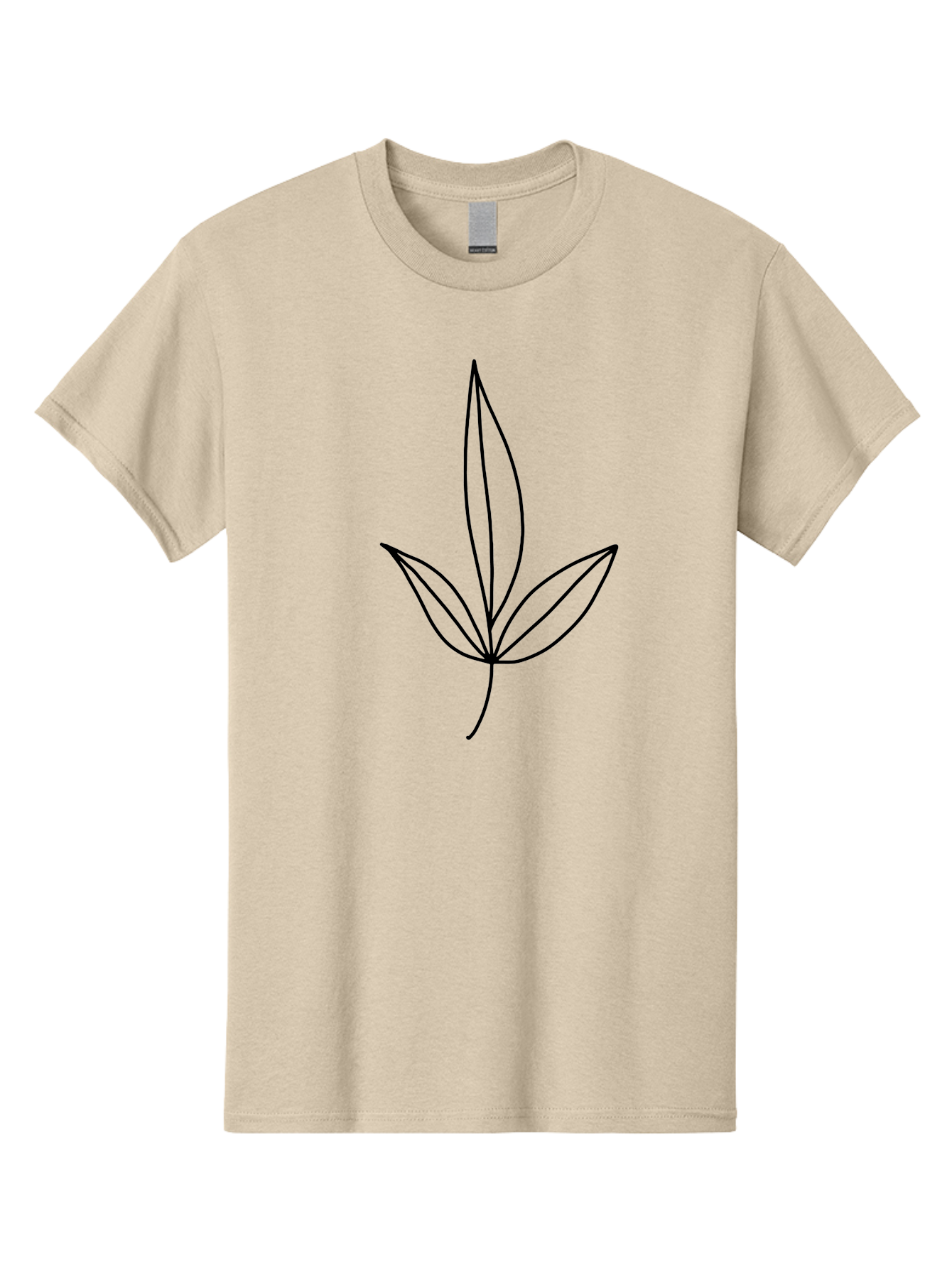 Cannabis-Leaf Men'S Graphic Tee, 100% Cotton, Comfortable Casual Summer Wear, Machine Washable, Cannabis Leaf, Marijuana Symbol, Minimalist Design, Simple Shapes, Black Outline, Cannabis Culture, Herb Icon, Simple Graphics -  Aaa410