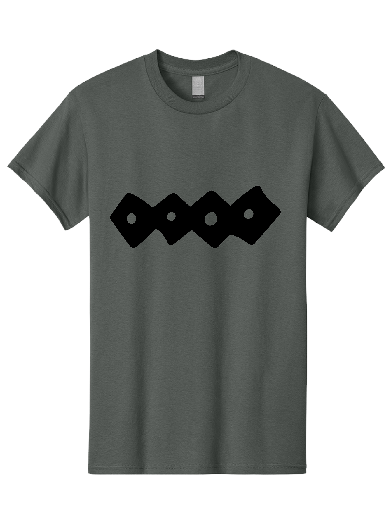 Chain-Links Men'S Graphic Tee, 100% Cotton, Comfortable Casual Summer Wear, Machine Washable, Black Logo Design, Minimalist Branding, Circular Elements, Modern Graphic Design, Abstract Symbol, Corporate Identity -  Aaa411