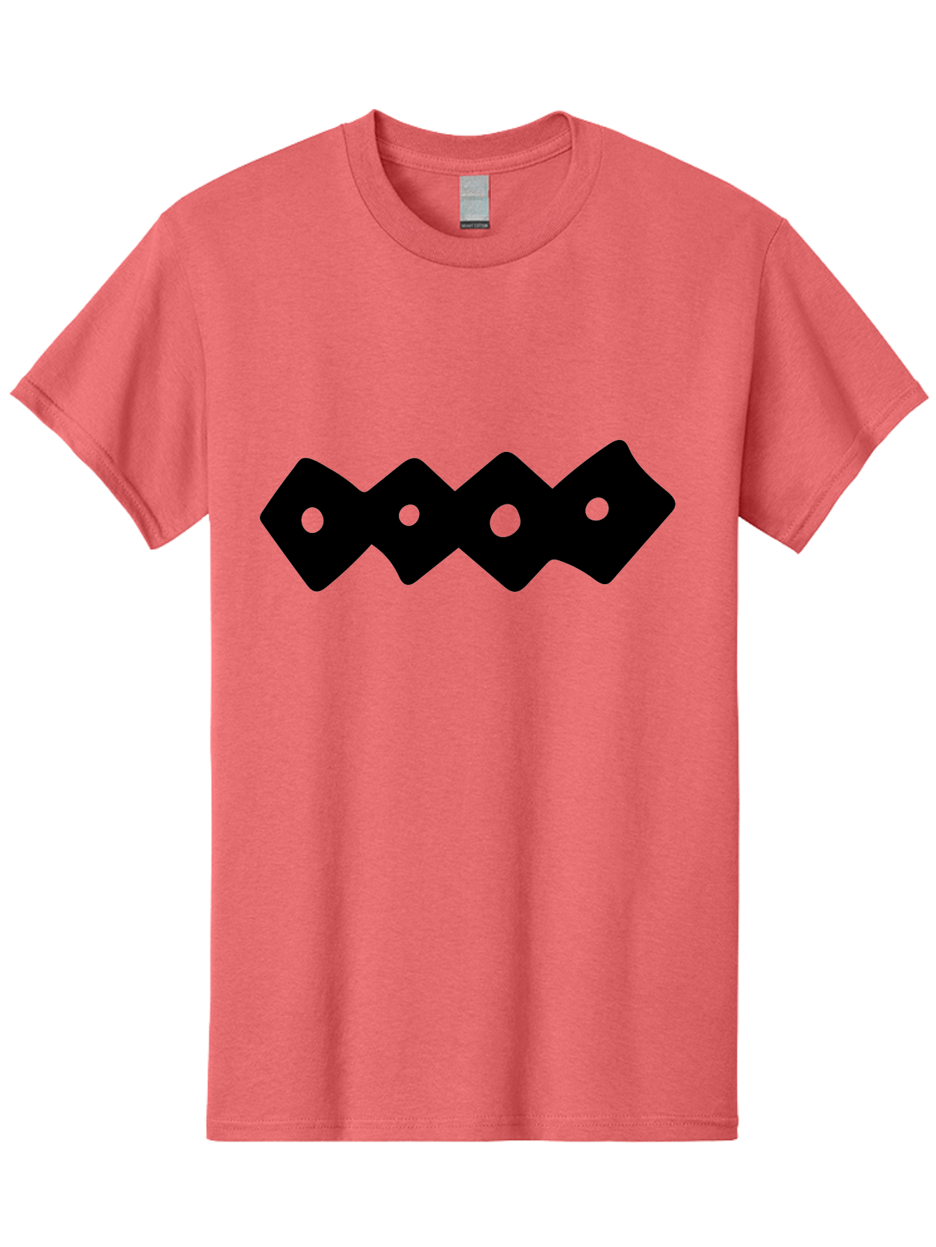 Chain-Links Men'S Graphic Tee, 100% Cotton, Comfortable Casual Summer Wear, Machine Washable, Black Logo Design, Minimalist Branding, Circular Elements, Modern Graphic Design, Abstract Symbol, Corporate Identity -  Aaa411