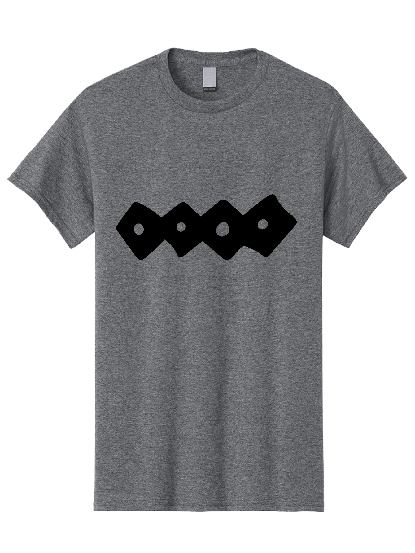 Chain-Links Men'S Graphic Tee, 100% Cotton, Comfortable Casual Summer Wear, Machine Washable, Black Logo Design, Minimalist Branding, Circular Elements, Modern Graphic Design, Abstract Symbol, Corporate Identity -  Aaa411