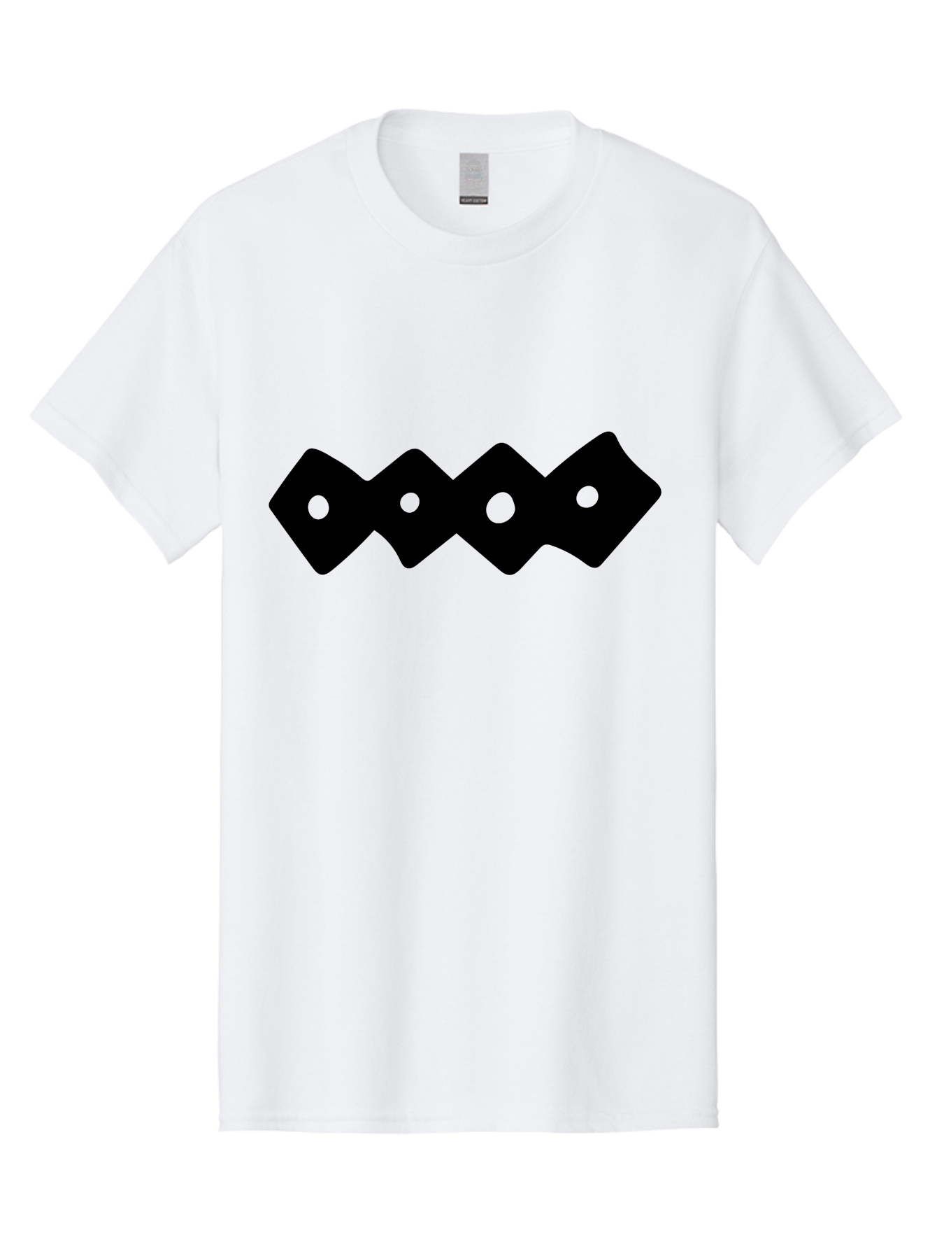 Chain-Links Men'S Graphic Tee, 100% Cotton, Comfortable Casual Summer Wear, Machine Washable, Black Logo Design, Minimalist Branding, Circular Elements, Modern Graphic Design, Abstract Symbol, Corporate Identity -  Aaa411