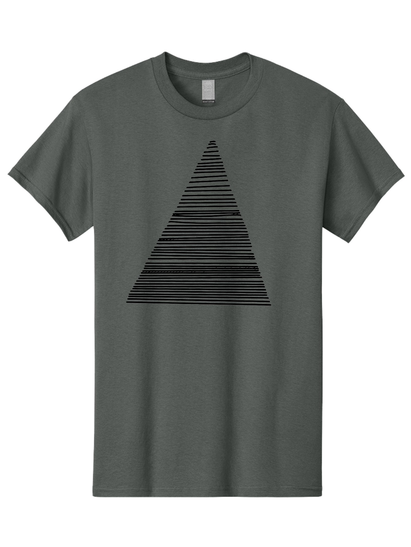 Christmas-Tree-1 Men'S Graphic Tee, 100% Cotton, Comfortable Casual Summer Wear, Machine Washable, Christmas Tree Illustration, Black Lines, Geometric Shape, Festive Design, Minimalist Art, Holiday Decoration, Simple Graphics -  Aaa412