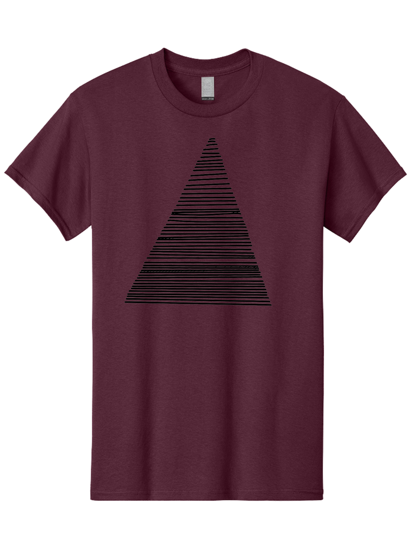 Christmas-Tree-1 Men'S Graphic Tee, 100% Cotton, Comfortable Casual Summer Wear, Machine Washable, Christmas Tree Illustration, Black Lines, Geometric Shape, Festive Design, Minimalist Art, Holiday Decoration, Simple Graphics -  Aaa412