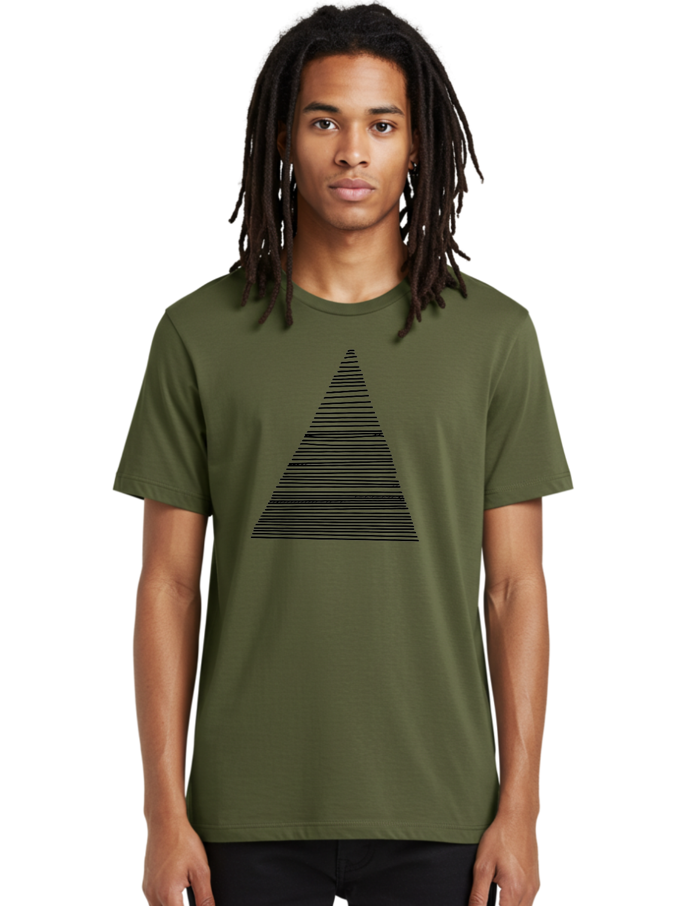 Christmas-Tree-1 Men'S Graphic Tee, 100% Cotton, Comfortable Casual Summer Wear, Machine Washable, Christmas Tree Illustration, Black Lines, Geometric Shape, Festive Design, Minimalist Art, Holiday Decoration, Simple Graphics -  Aaa412