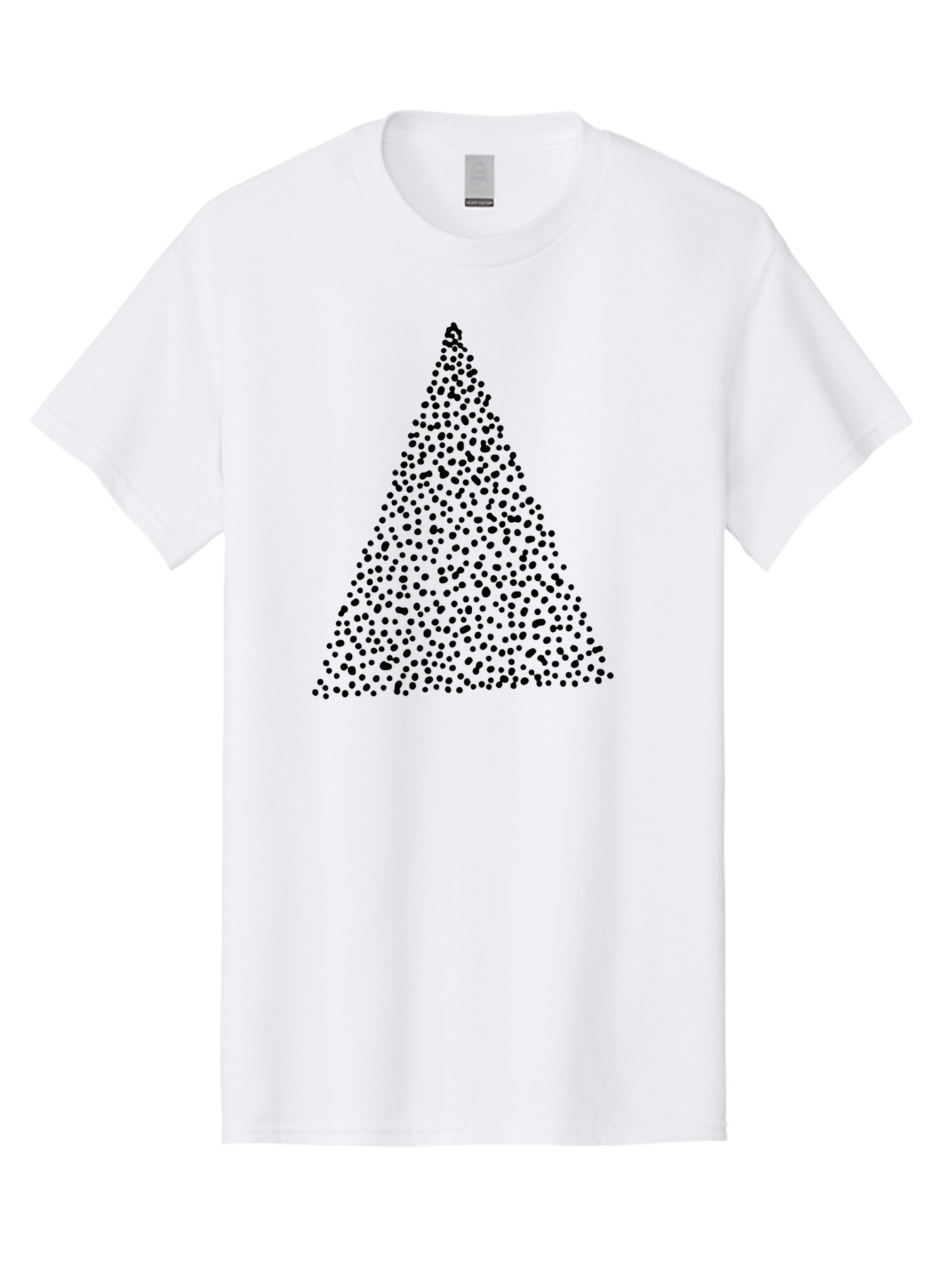 Christmas-Tree Men'S Graphic Tee, 100% Cotton, Comfortable Casual Summer Wear, Machine Washable, Christmas Tree, Black Dots Design, Festive Decor, Holiday Graphics, Minimalist Christmas, Dot Art -  Aaa413