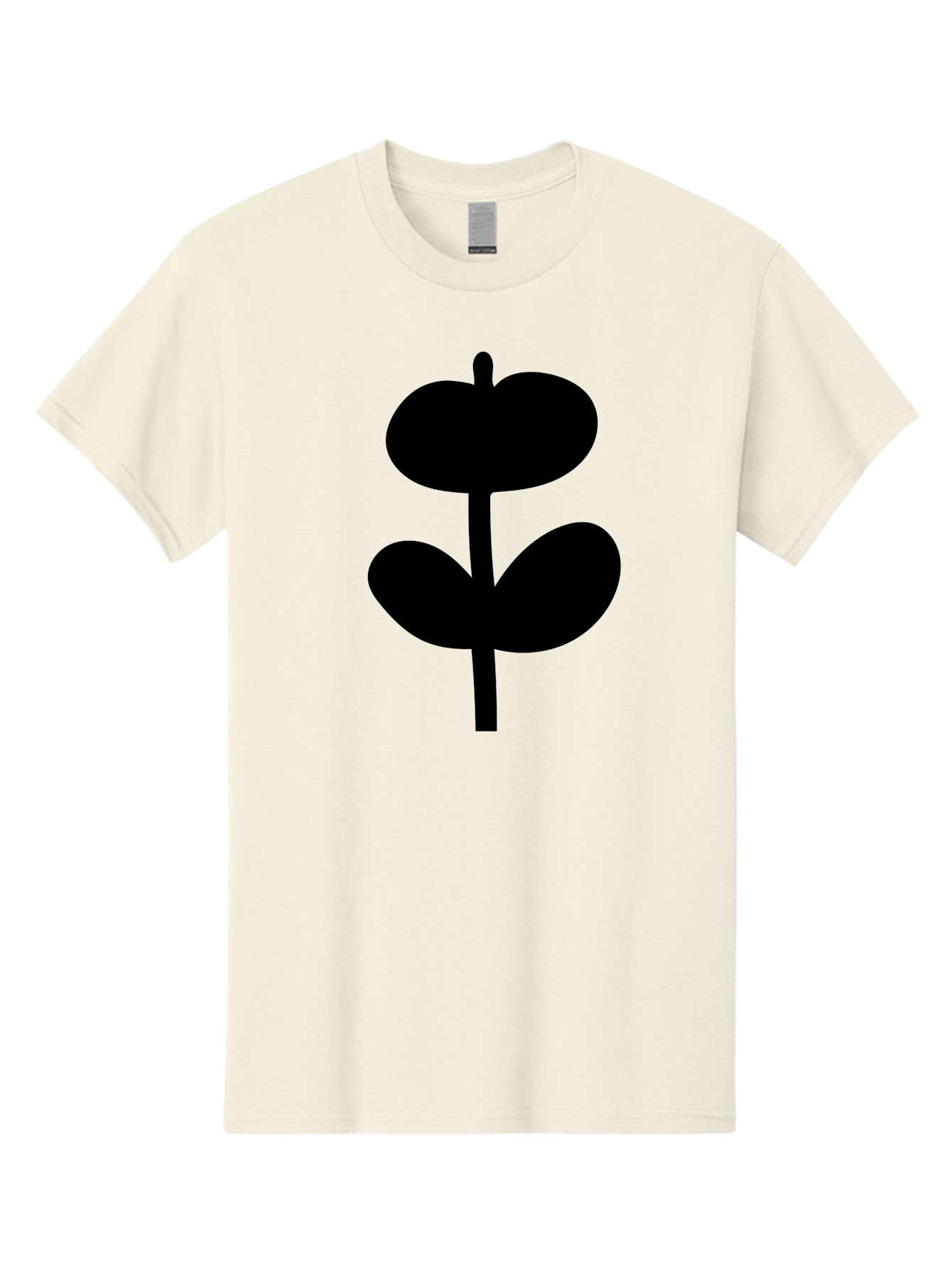 Clover-Silhouette Men'S Graphic Tee, 100% Cotton, Comfortable Casual Summer Wear, Machine Washable, Clover Icon, Shamrock Symbol, Three-Leafed Plant, Simple Design, Minimalist Illustration, Black Silhouette -  Aaa414