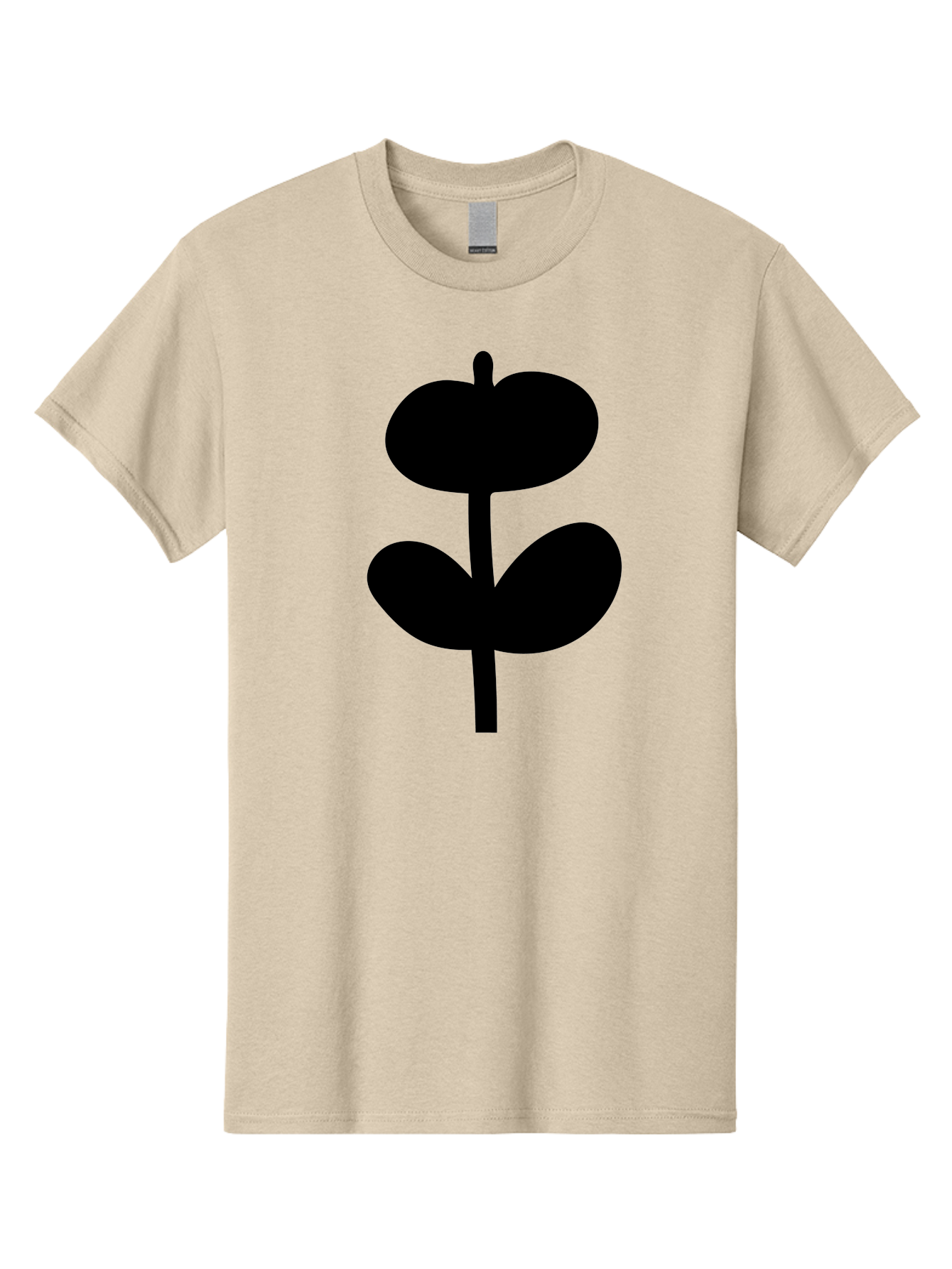 Clover-Silhouette Men'S Graphic Tee, 100% Cotton, Comfortable Casual Summer Wear, Machine Washable, Clover Icon, Shamrock Symbol, Three-Leafed Plant, Simple Design, Minimalist Illustration, Black Silhouette -  Aaa414