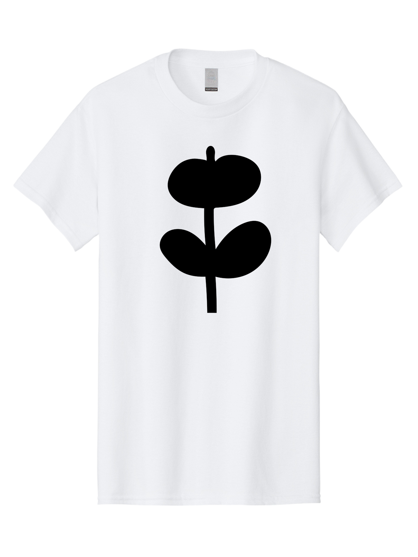 Clover-Silhouette Men'S Graphic Tee, 100% Cotton, Comfortable Casual Summer Wear, Machine Washable, Clover Icon, Shamrock Symbol, Three-Leafed Plant, Simple Design, Minimalist Illustration, Black Silhouette -  Aaa414