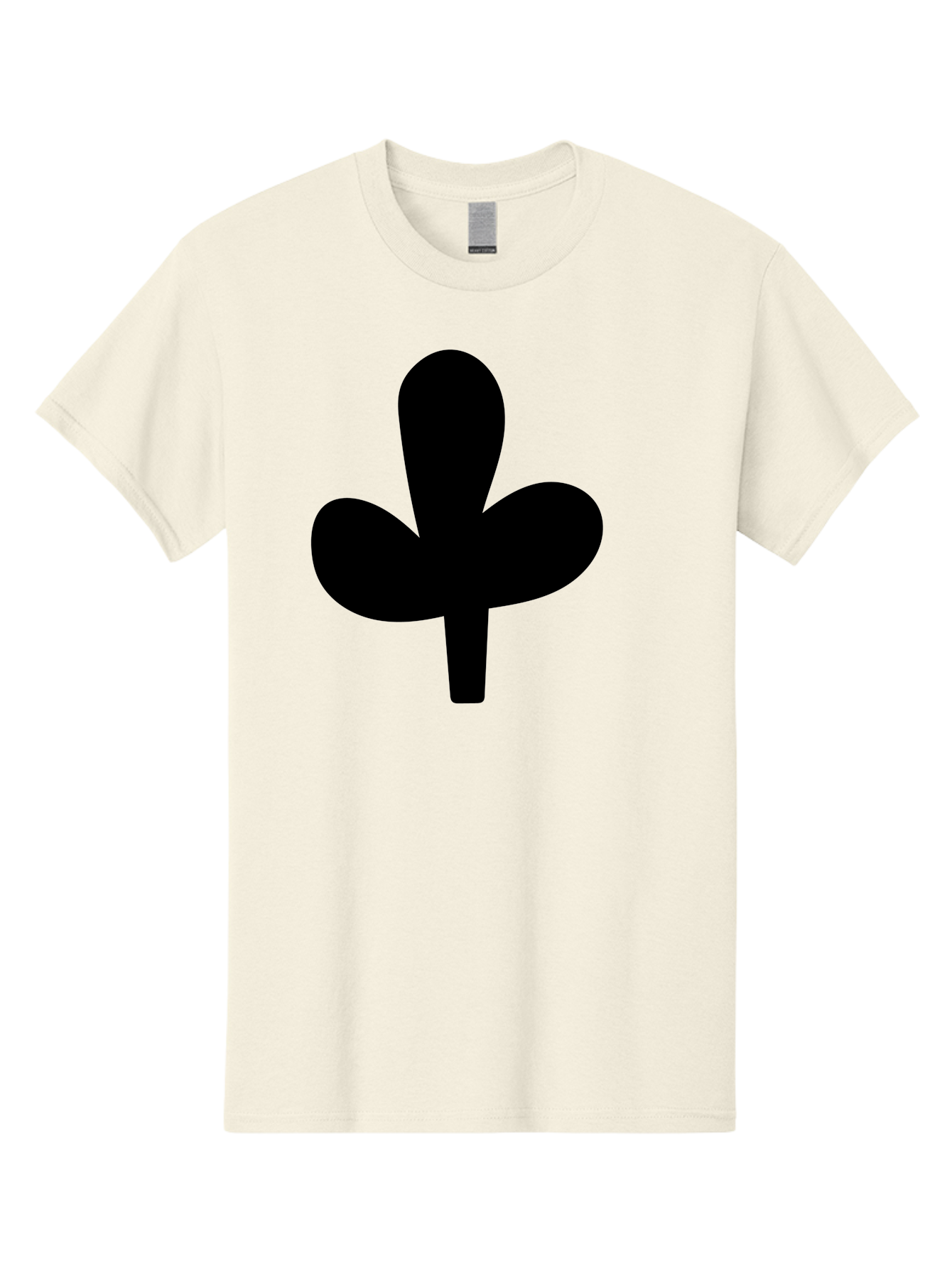 Clover Men'S Graphic Tee, 100% Cotton, Comfortable Casual Summer Wear, Machine Washable, Clover Symbol, Shamrock Icon, Three-Leafed Plant, Minimalist Design, Simple Shape, Bold Silhouette -  Aaa415