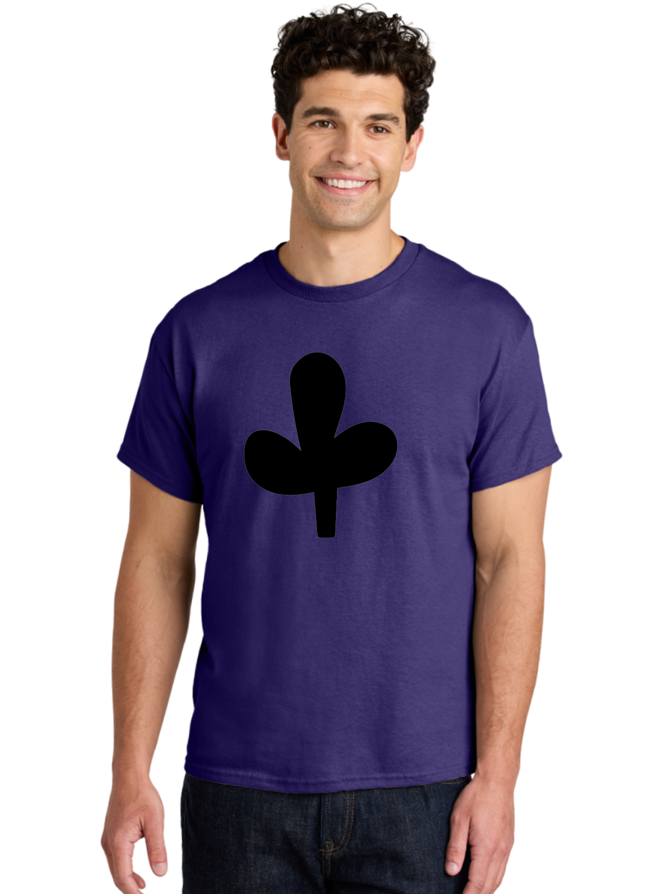 clover symbol, shamrock icon, three-leafed plant, minimalist design, simple shape, bold silhouette