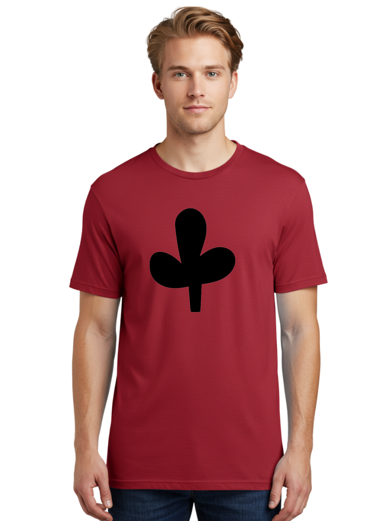 clover symbol, shamrock icon, three-leafed plant, minimalist design, simple shape, bold silhouette