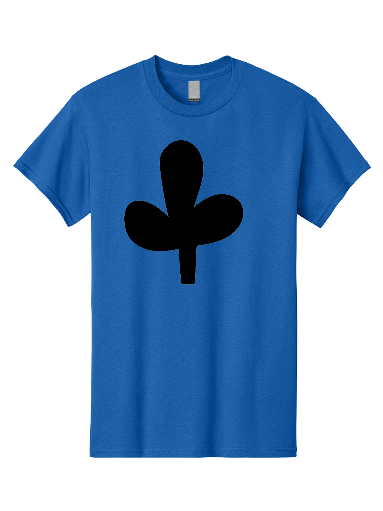 Clover Men'S Graphic Tee, 100% Cotton, Comfortable Casual Summer Wear, Machine Washable, Clover Symbol, Shamrock Icon, Three-Leafed Plant, Minimalist Design, Simple Shape, Bold Silhouette -  Aaa415