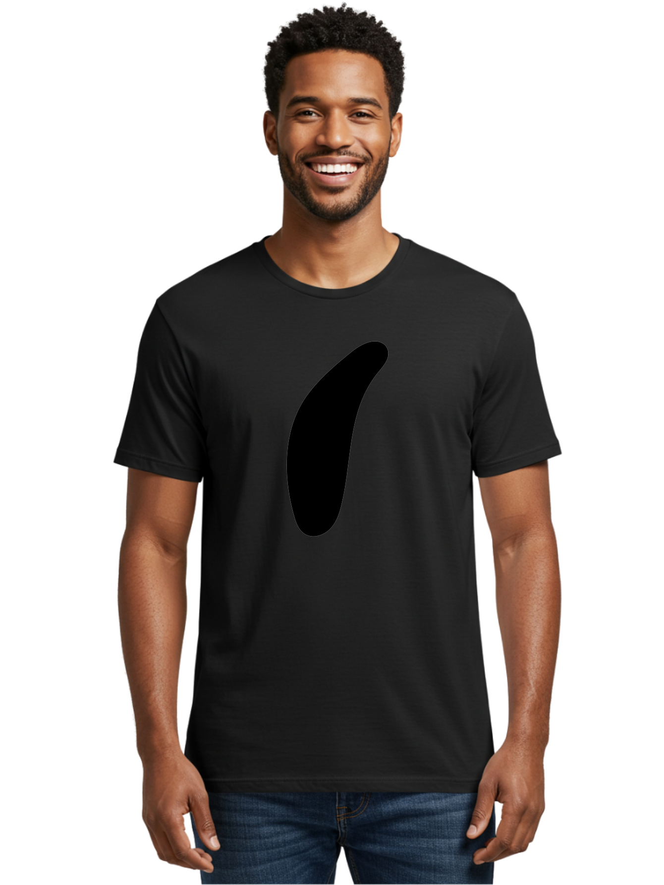 Comma Men'S Graphic Tee, 100% Cotton, Comfortable Casual Summer Wear, Machine Washable, Black Comma, Punctuation Mark, Minimalist Design, Simple Shape, Bold Typography, Modern Graphic -  Aaa416