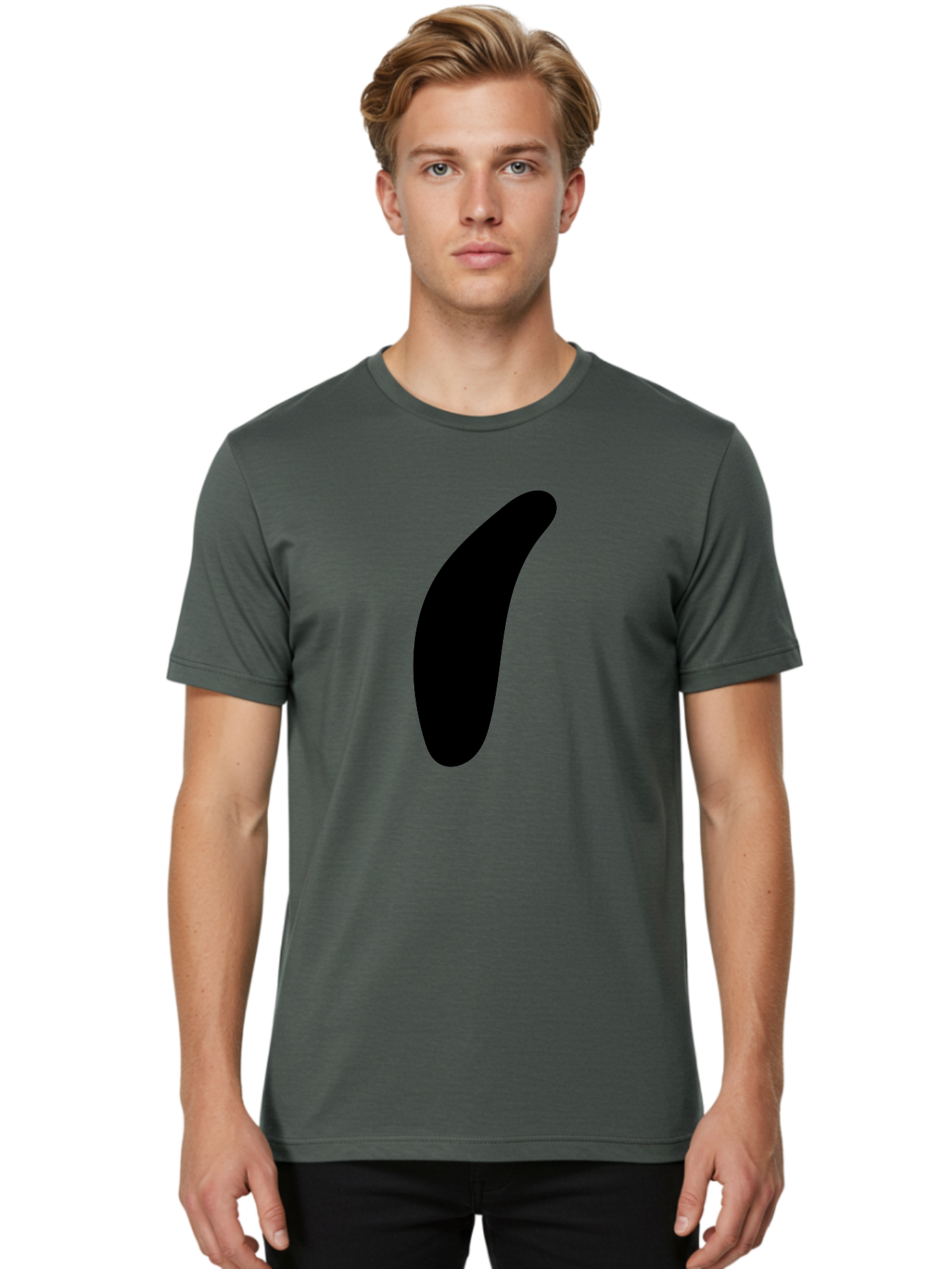 Comma Men'S Graphic Tee, 100% Cotton, Comfortable Casual Summer Wear, Machine Washable, Black Comma, Punctuation Mark, Minimalist Design, Simple Shape, Bold Typography, Modern Graphic -  Aaa416