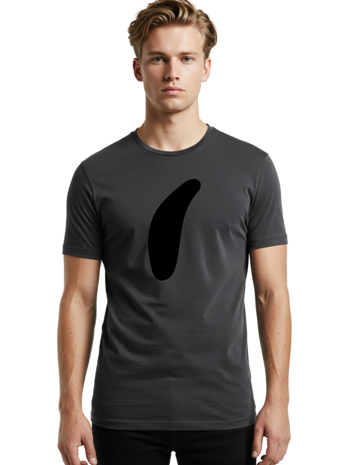 Comma Men'S Graphic Tee, 100% Cotton, Comfortable Casual Summer Wear, Machine Washable, Black Comma, Punctuation Mark, Minimalist Design, Simple Shape, Bold Typography, Modern Graphic -  Aaa416