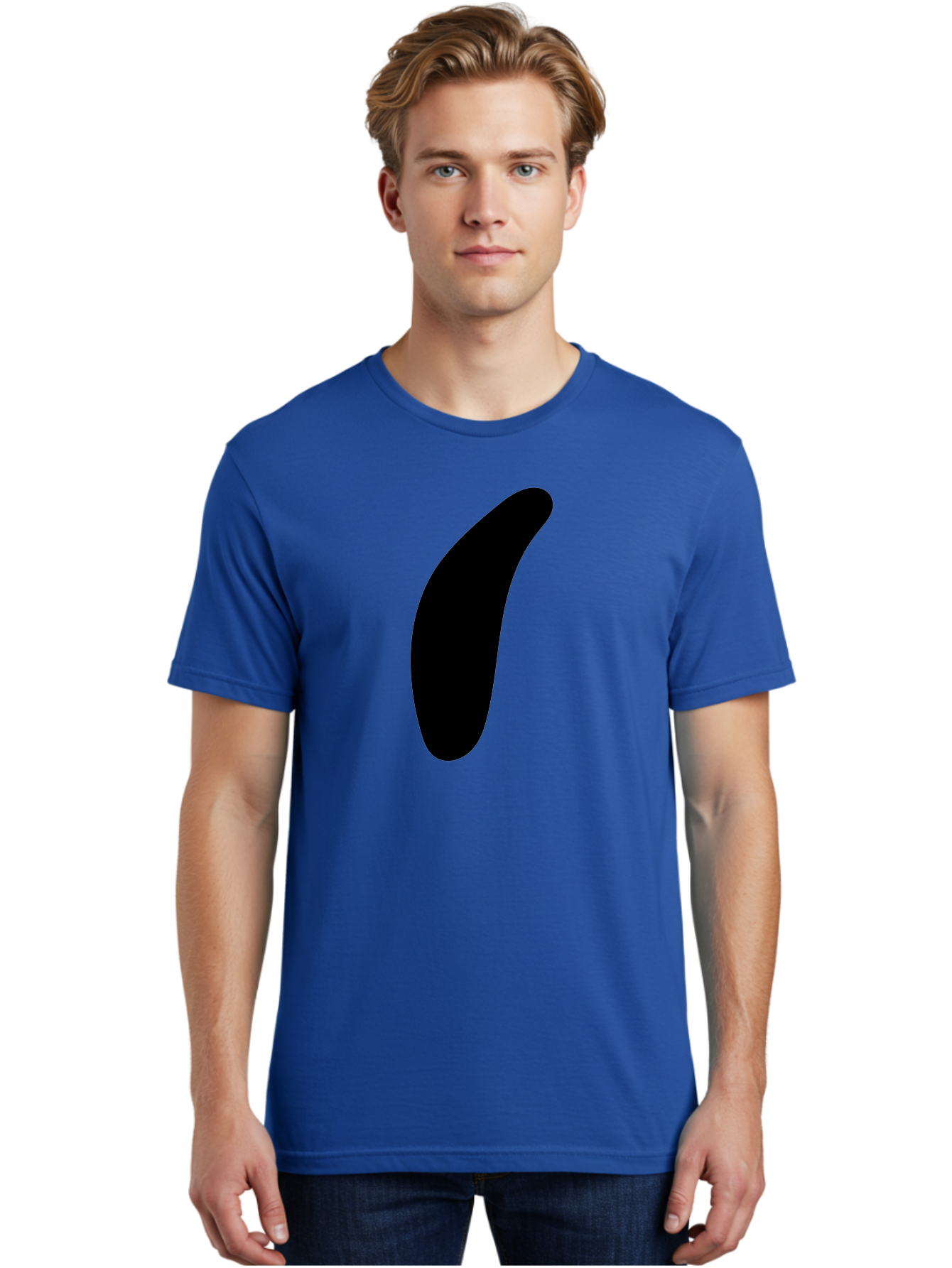Comma Men'S Graphic Tee, 100% Cotton, Comfortable Casual Summer Wear, Machine Washable, Black Comma, Punctuation Mark, Minimalist Design, Simple Shape, Bold Typography, Modern Graphic -  Aaa416