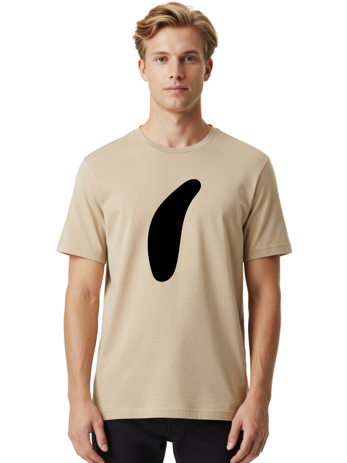 Comma Men'S Graphic Tee, 100% Cotton, Comfortable Casual Summer Wear, Machine Washable, Black Comma, Punctuation Mark, Minimalist Design, Simple Shape, Bold Typography, Modern Graphic -  Aaa416