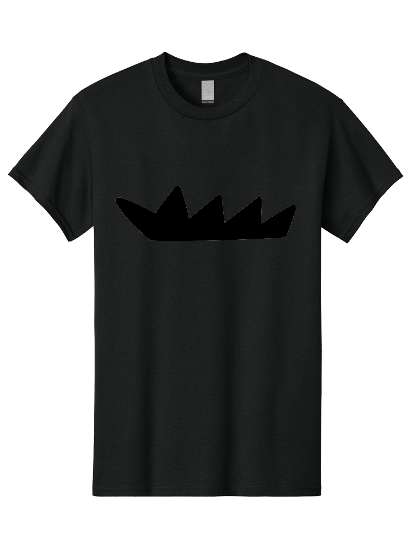 Crown-Icon Men'S Graphic Tee, 100% Cotton, Comfortable Casual Summer Wear, Machine Washable, Black Crown Silhouette, Royal Symbol, Monarch Emblem, Regal Crest, King'S Crown, Royal Icon, Minimalist Design, Vector Graphics -  Aaa419