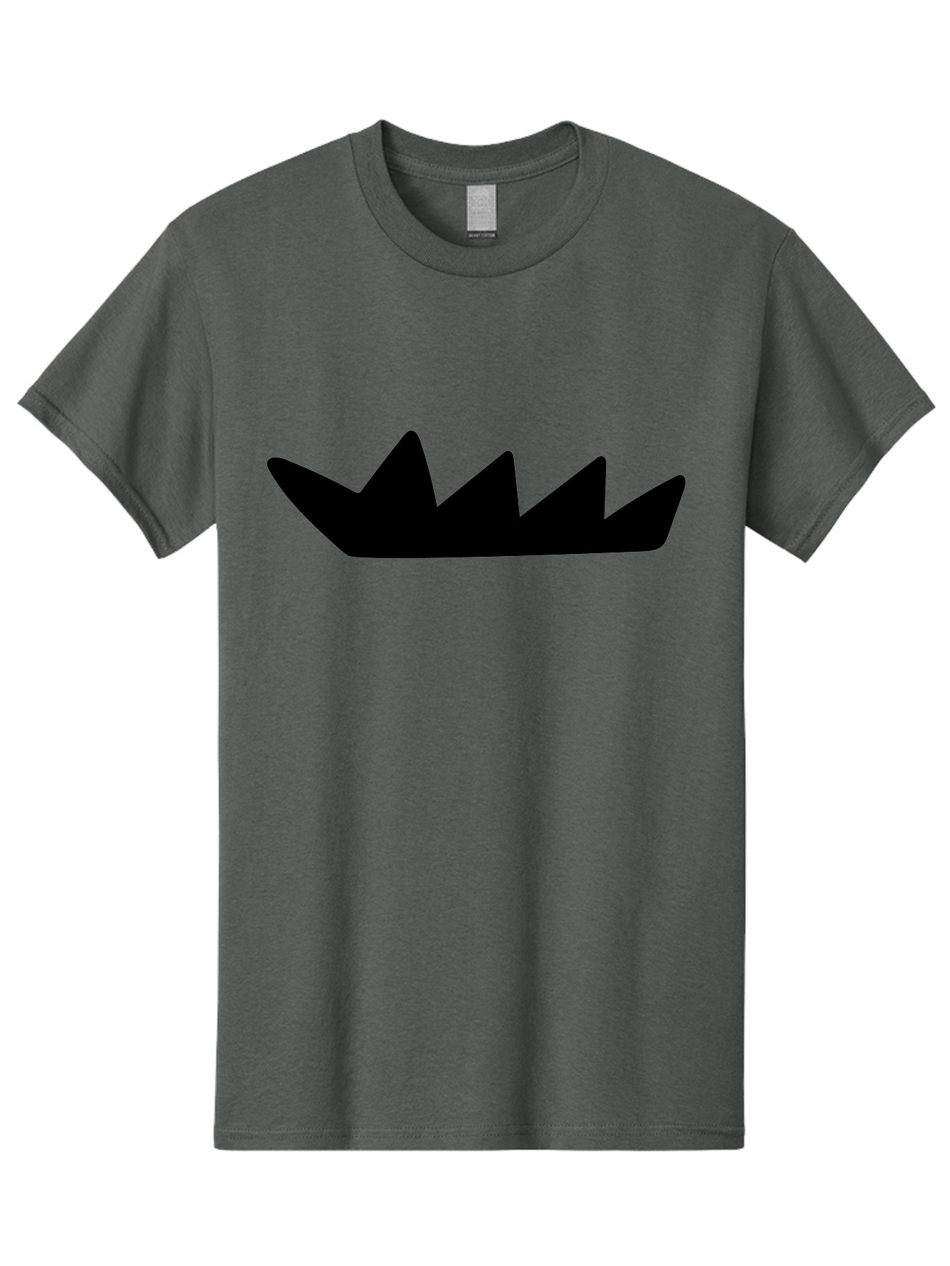 Crown-Icon Men'S Graphic Tee, 100% Cotton, Comfortable Casual Summer Wear, Machine Washable, Black Crown Silhouette, Royal Symbol, Monarch Emblem, Regal Crest, King'S Crown, Royal Icon, Minimalist Design, Vector Graphics -  Aaa419