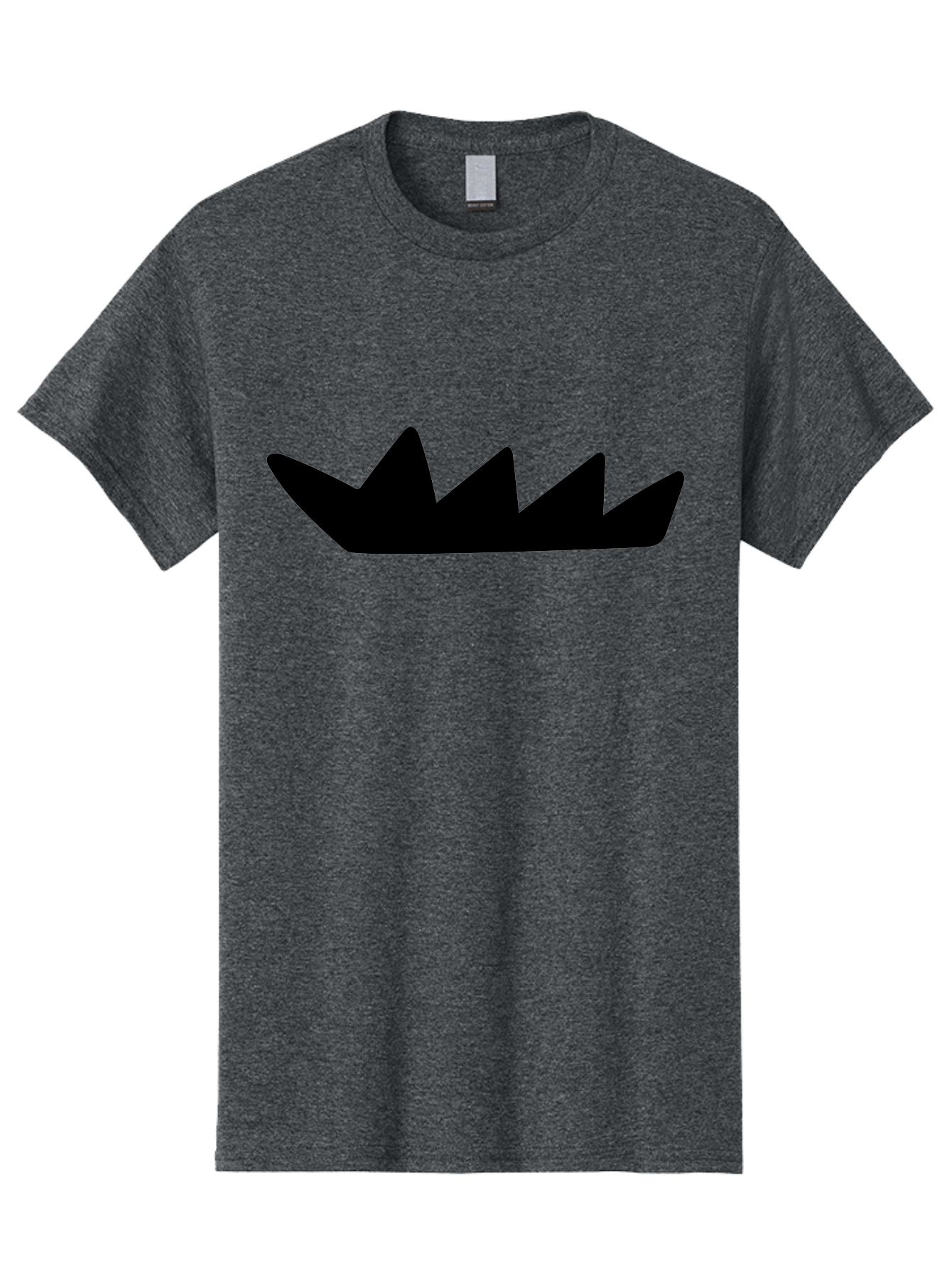 Crown-Icon Men'S Graphic Tee, 100% Cotton, Comfortable Casual Summer Wear, Machine Washable, Black Crown Silhouette, Royal Symbol, Monarch Emblem, Regal Crest, King'S Crown, Royal Icon, Minimalist Design, Vector Graphics -  Aaa419