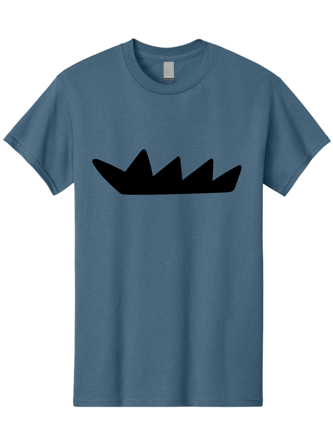 Crown-Icon Men'S Graphic Tee, 100% Cotton, Comfortable Casual Summer Wear, Machine Washable, Black Crown Silhouette, Royal Symbol, Monarch Emblem, Regal Crest, King'S Crown, Royal Icon, Minimalist Design, Vector Graphics -  Aaa419