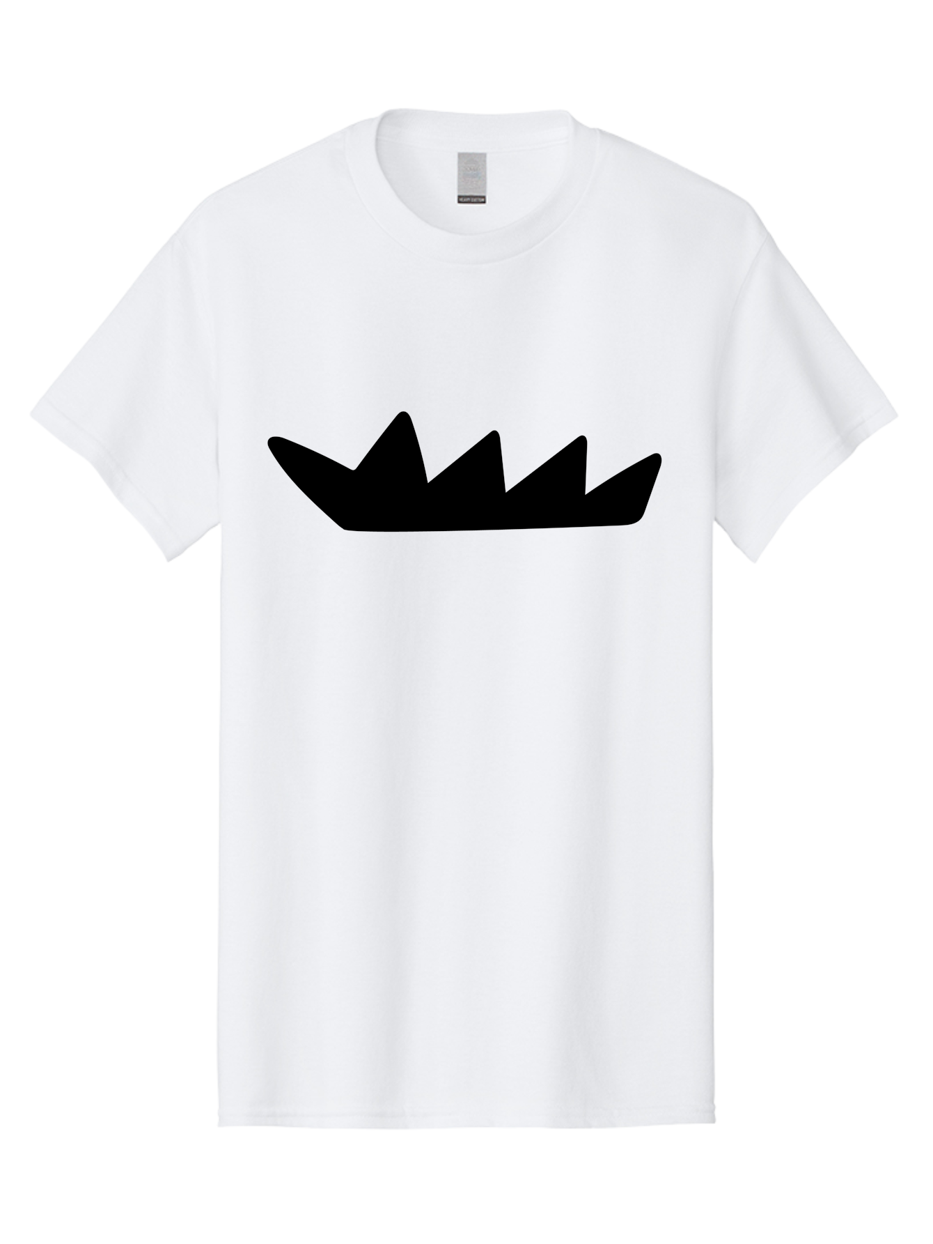 Crown-Icon Men'S Graphic Tee, 100% Cotton, Comfortable Casual Summer Wear, Machine Washable, Black Crown Silhouette, Royal Symbol, Monarch Emblem, Regal Crest, King'S Crown, Royal Icon, Minimalist Design, Vector Graphics -  Aaa419