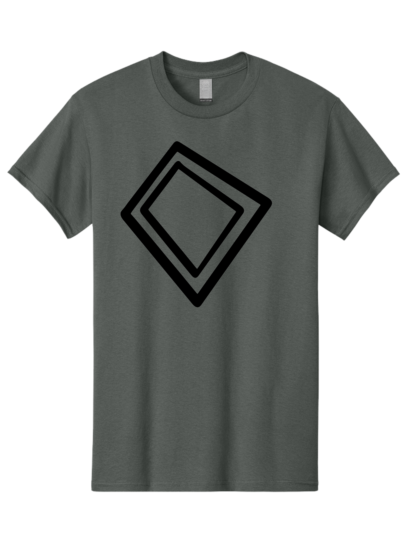 Diamond-Shape Men'S Graphic Tee, 100% Cotton, Comfortable Casual Summer Wear, Machine Washable, Black Diamonds, Nested Shapes, Geometric Pattern, Abstract Design, Modern Art, Minimalist Style -  Aaa422