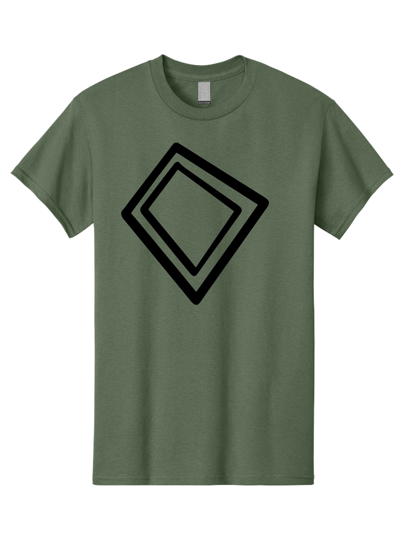 Diamond-Shape Men'S Graphic Tee, 100% Cotton, Comfortable Casual Summer Wear, Machine Washable, Black Diamonds, Nested Shapes, Geometric Pattern, Abstract Design, Modern Art, Minimalist Style -  Aaa422