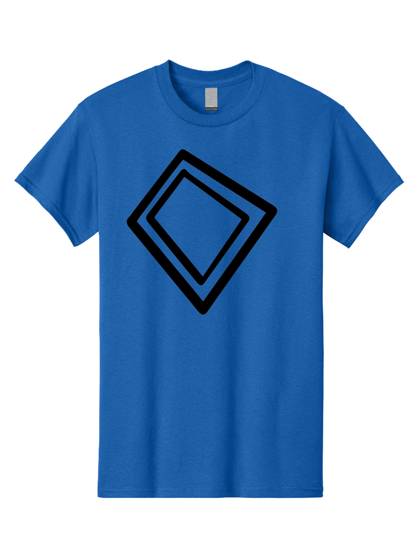 Diamond-Shape Men'S Graphic Tee, 100% Cotton, Comfortable Casual Summer Wear, Machine Washable, Black Diamonds, Nested Shapes, Geometric Pattern, Abstract Design, Modern Art, Minimalist Style -  Aaa422