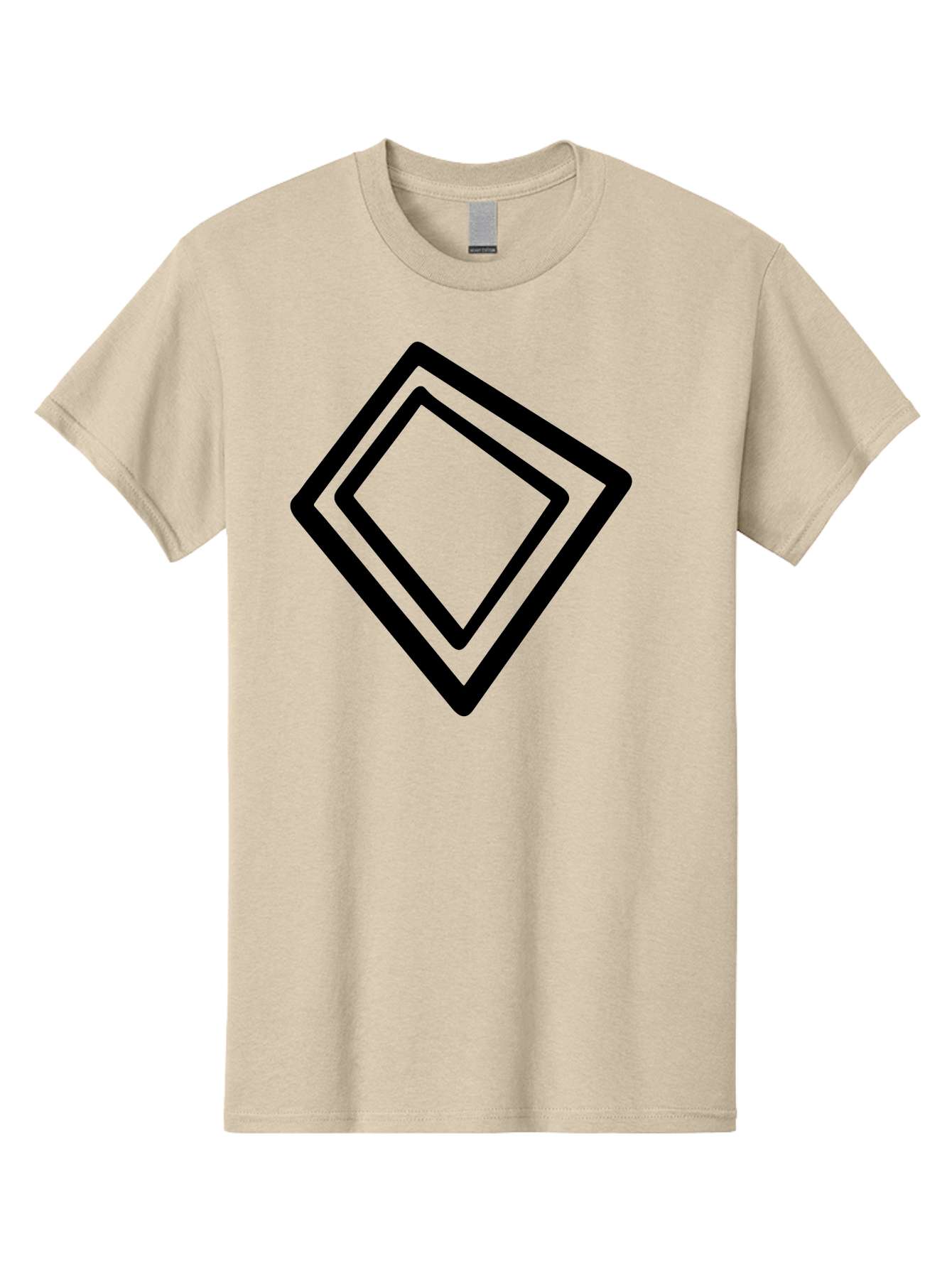 Diamond-Shape Men'S Graphic Tee, 100% Cotton, Comfortable Casual Summer Wear, Machine Washable, Black Diamonds, Nested Shapes, Geometric Pattern, Abstract Design, Modern Art, Minimalist Style -  Aaa422