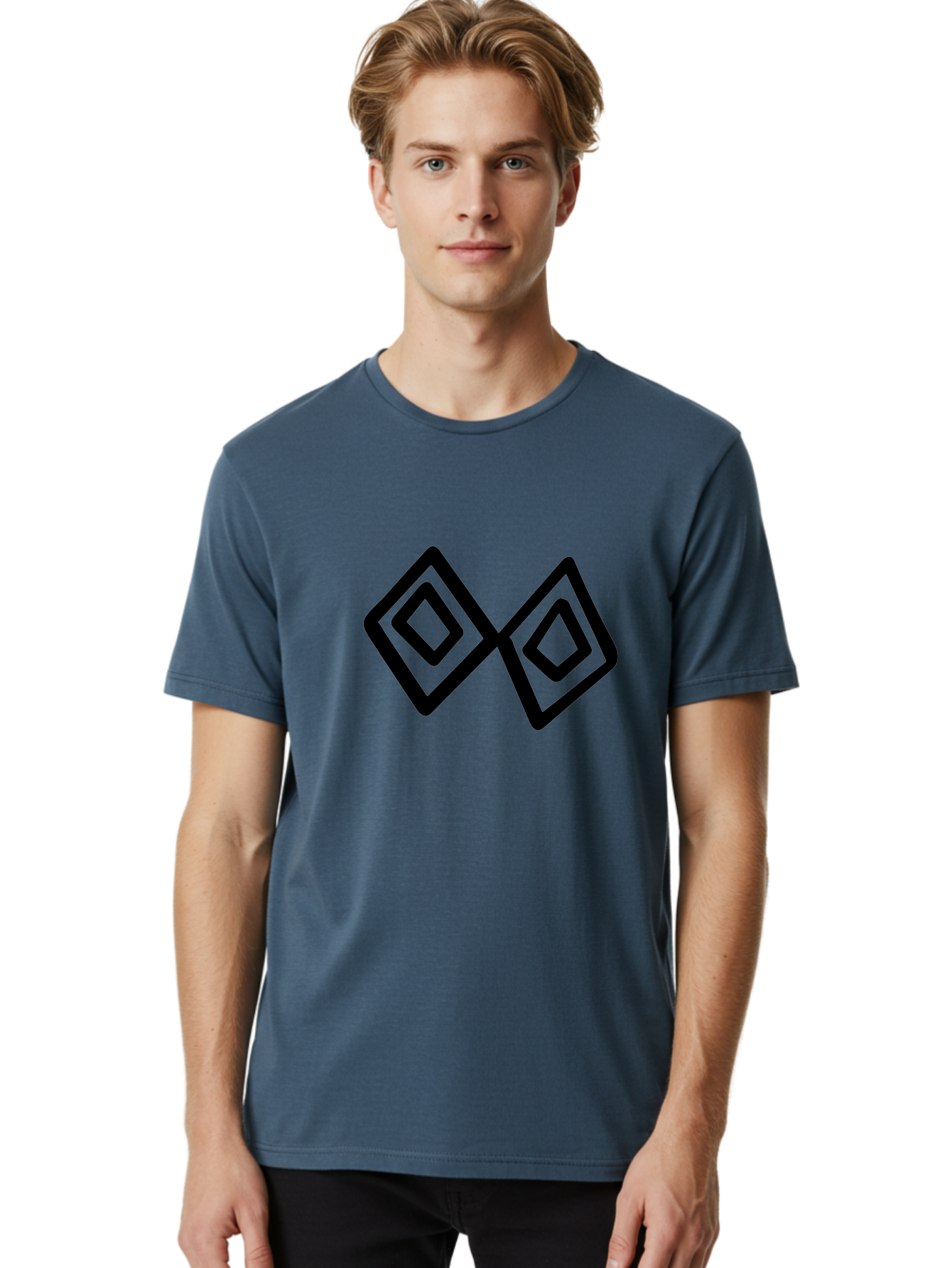 Diamond-Shapes Men'S Graphic Tee, 100% Cotton, Comfortable Casual Summer Wear, Machine Washable, Diamond Shapes, Geometric Design, Black And Green, Logo Design, Modern Graphics, Abstract Art, Symmetrical Shapes, Minimalist Logo -  Aaa423