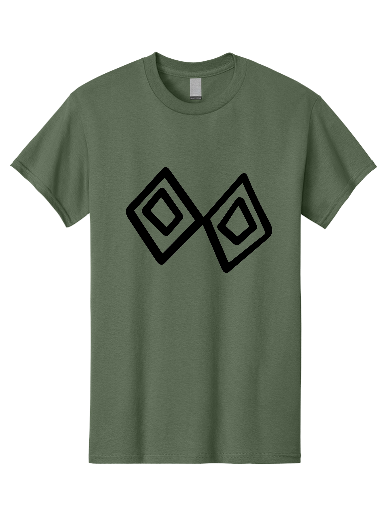 Diamond-Shapes Men'S Graphic Tee, 100% Cotton, Comfortable Casual Summer Wear, Machine Washable, Diamond Shapes, Geometric Design, Black And Green, Logo Design, Modern Graphics, Abstract Art, Symmetrical Shapes, Minimalist Logo -  Aaa423