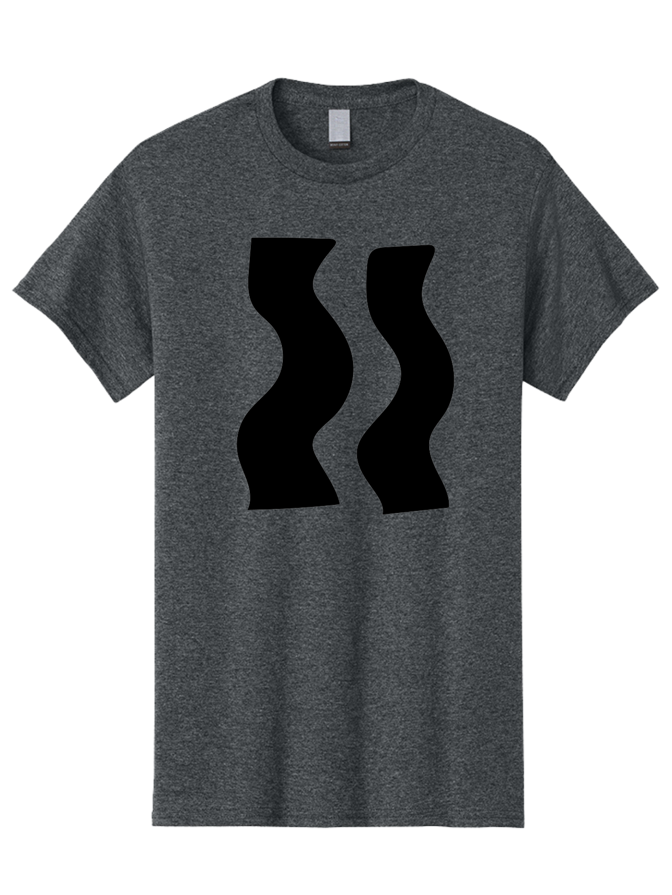 Double-S Men'S Graphic Tee, 100% Cotton, Comfortable Casual Summer Wear, Machine Washable, Wavy Silhouettes, Black Shapes, Abstract Design, Modern Art, Sleek Pattern, Contemporary Style, Graphic Illustration -  Aaa424