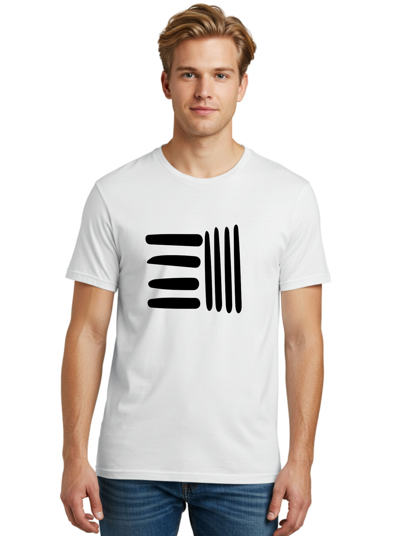 E Men'S Graphic Tee, 100% Cotton, Comfortable Casual Summer Wear, Machine Washable, Equals Sign, Mathematical Symbol, Black And Green, Graphic Design, Modern Art, Simple Shapes, Contrast Colors, Minimalist Style -  Aaa426