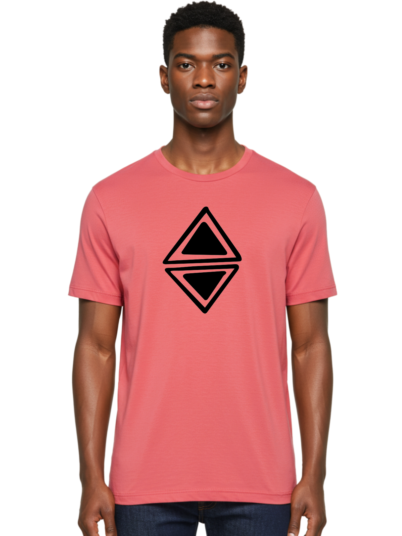 Ethereum-Logo Men'S Graphic Tee, 100% Cotton, Comfortable Casual Summer Wear, Machine Washable, Solana Cryptocurrency Logo, Black Diamond Shape, Geometric Design, Cryptocurrency Symbol, Blockchain Technology, Solana Branding, -  Aaa430